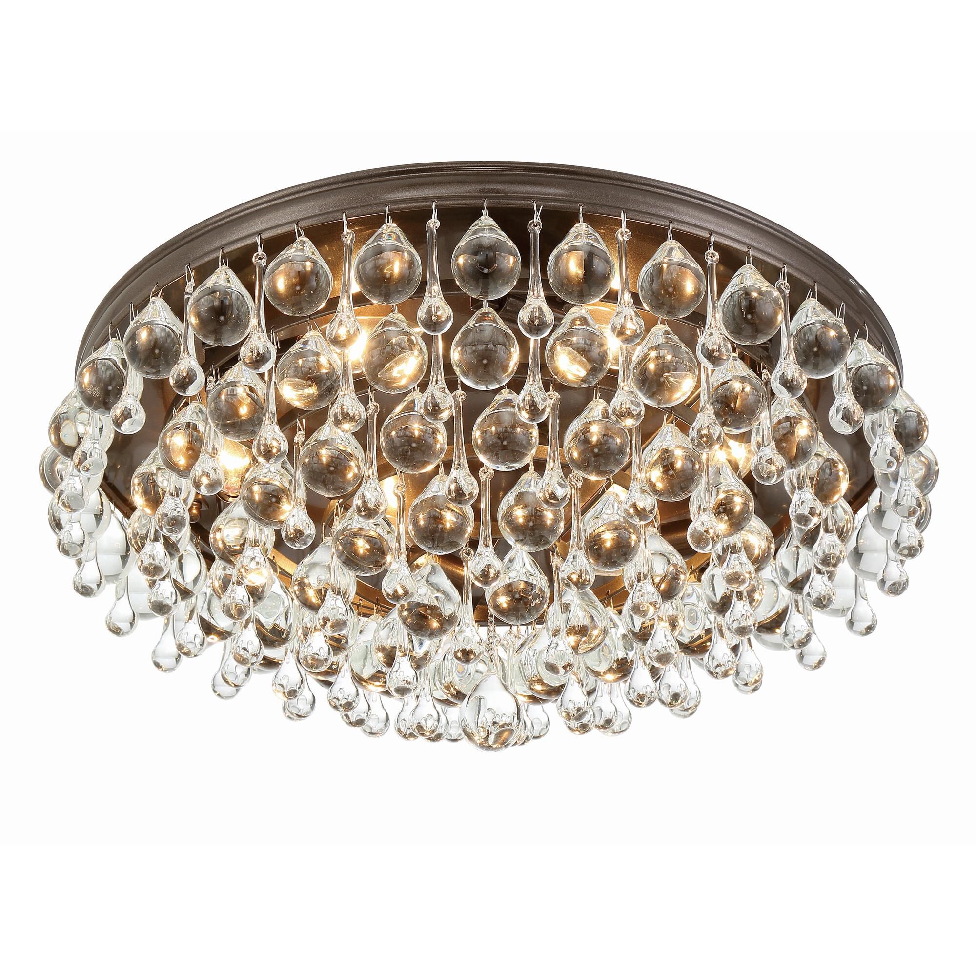 Shown in Vibrant Bronze finish and Clear Glass Drops crystal