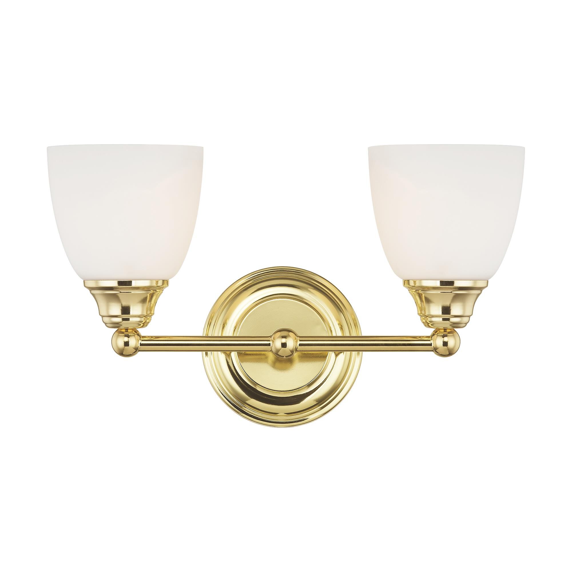Shown in Polished Brass finish and Hand Blown Satin Opal White glass