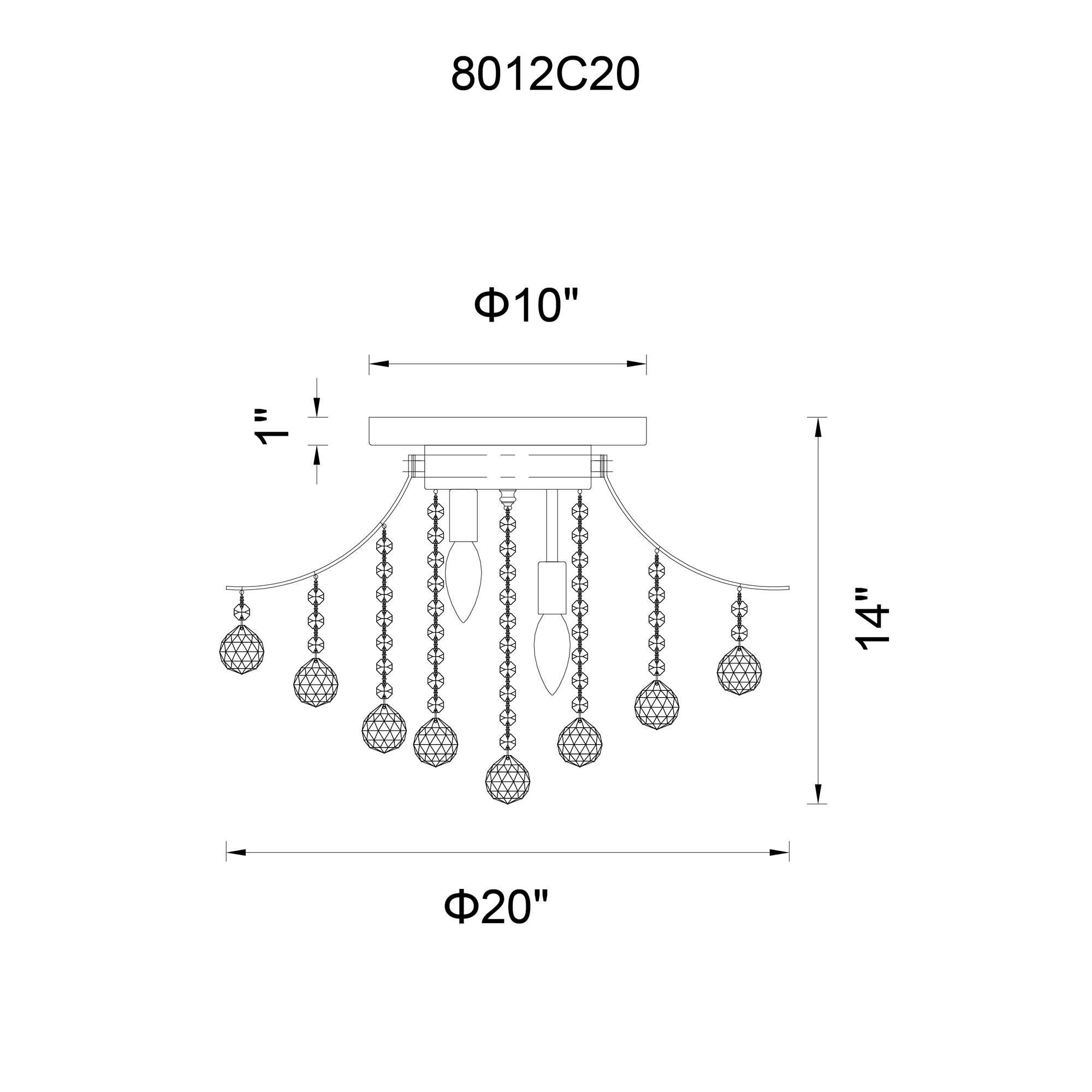 Princess 20 Inch 6 Light Flush Mount by CWI Lighting