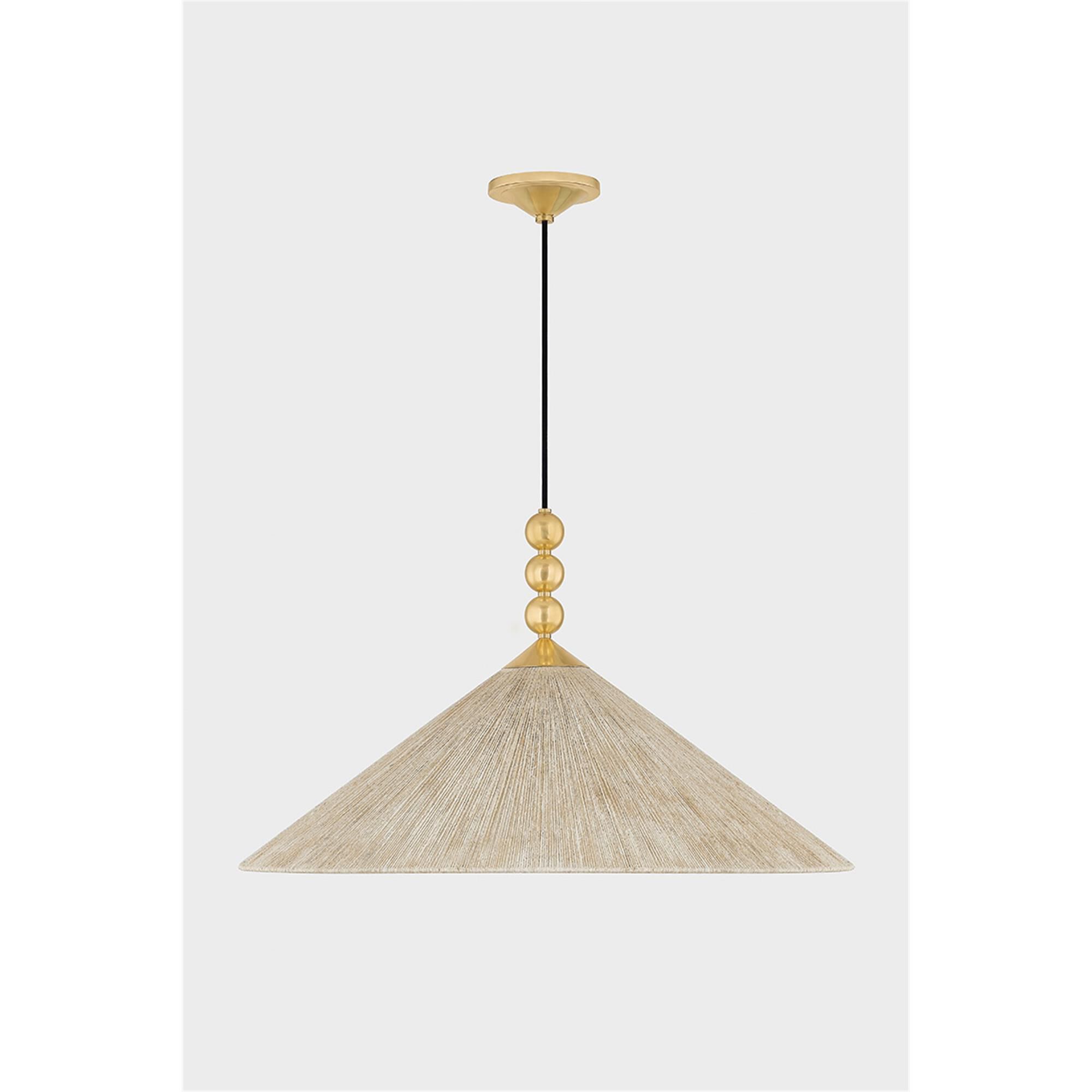 Shown in Aged Brass finish and Light Jute String shade