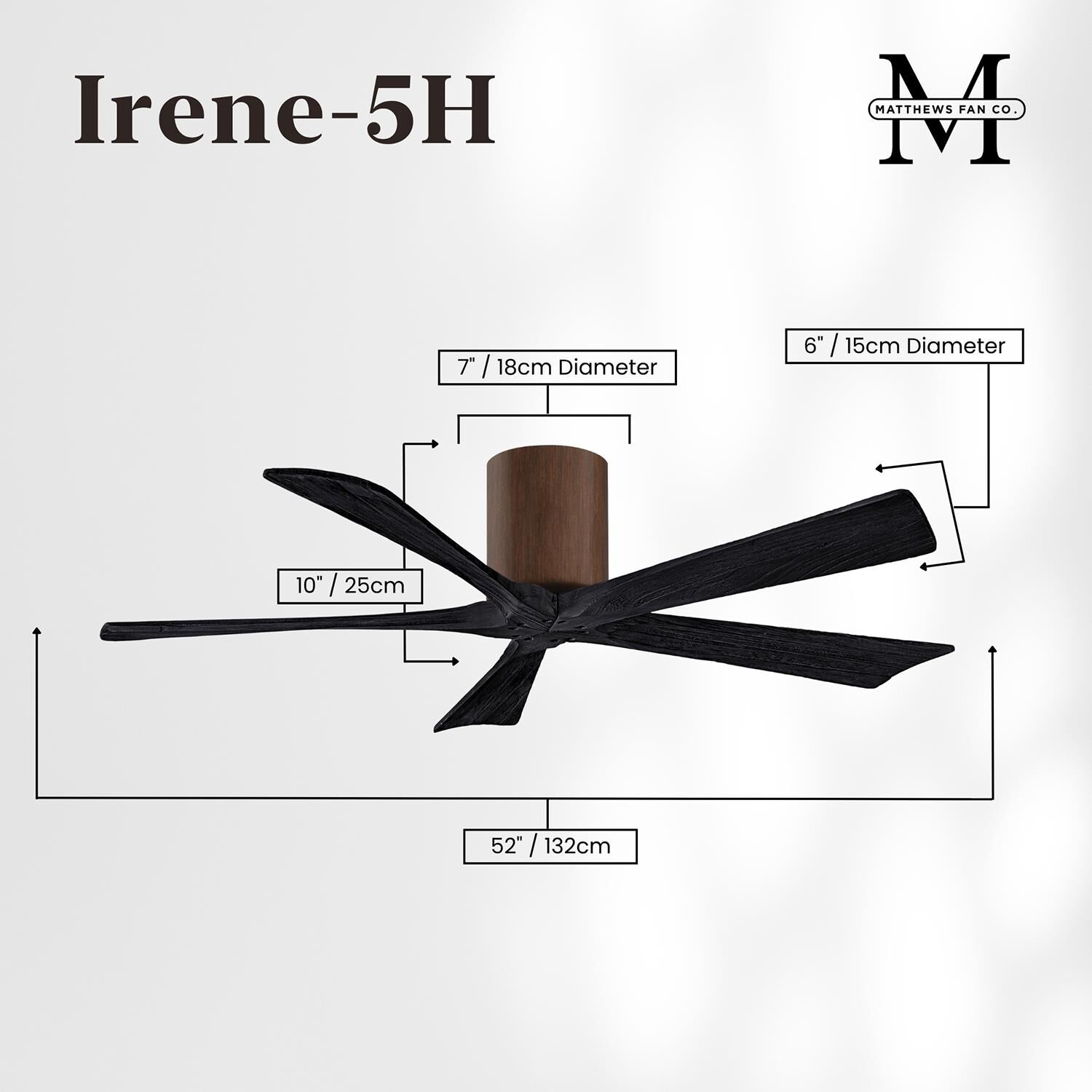 Irene 52 Inch Flush Mount Fan by Matthews Fan Company