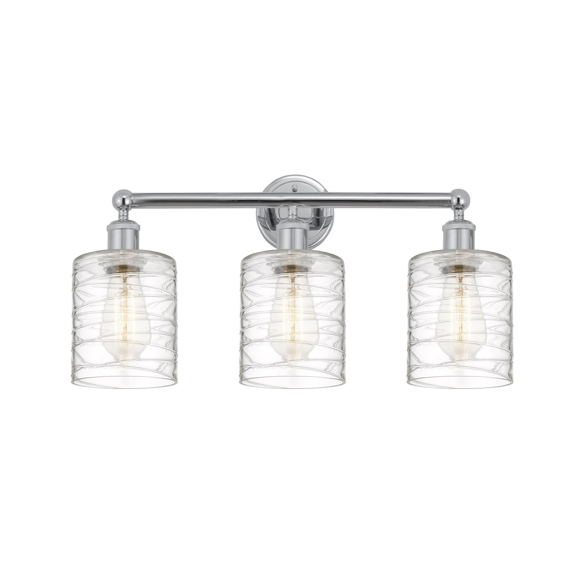 Shown in Polished Chrome, Deco Swirl finish and Deco Swirl glass and Deco Swirl Glass shade