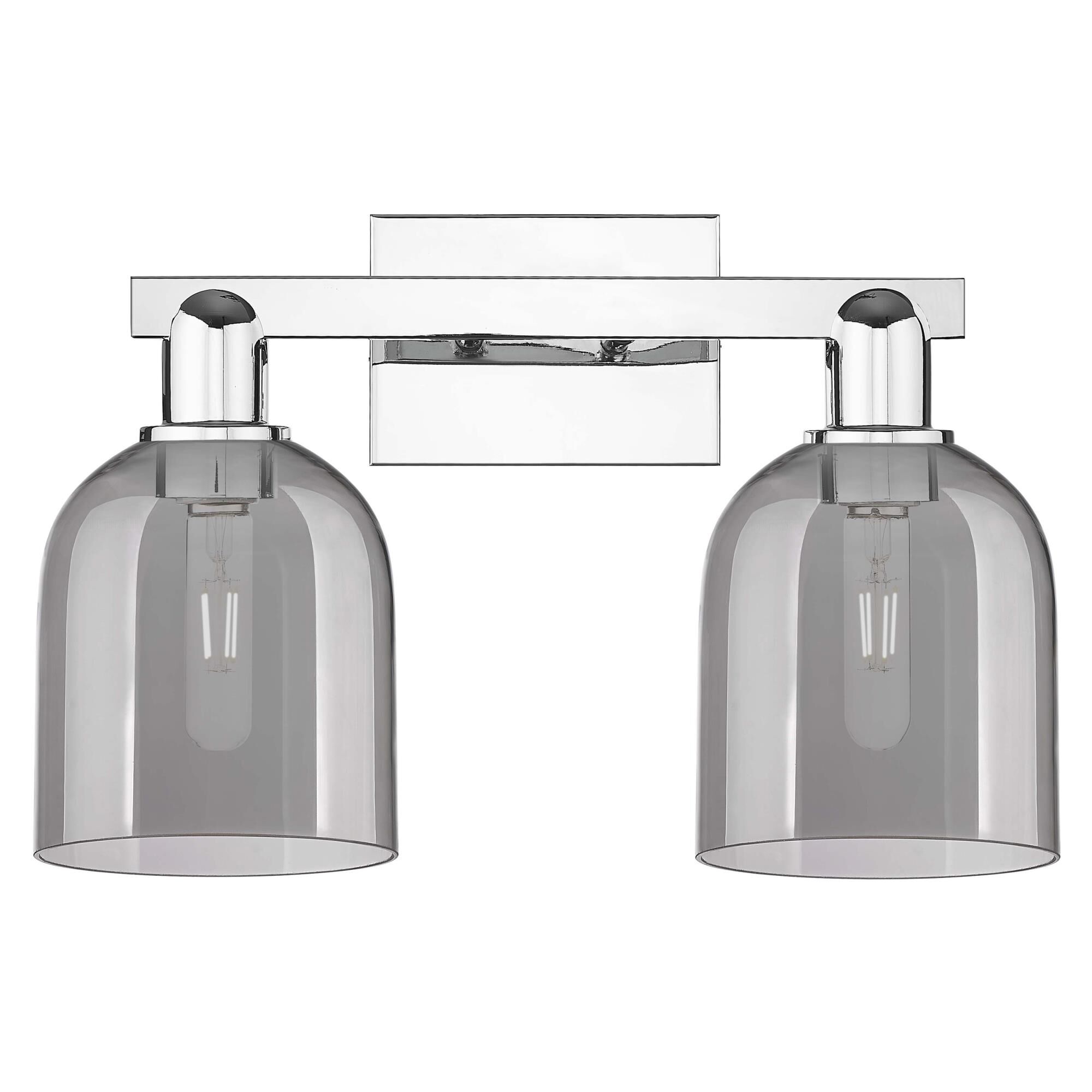 Shown in Polished Chrome finish and Light Smoke glass