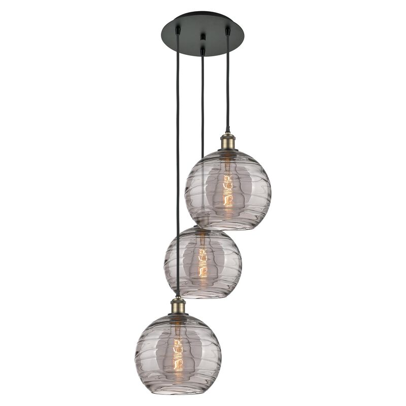 Bruno Marashlian Athens Deco Swirl 16 Inch 3 Light Multi Light Pendant by Innovations Lighting