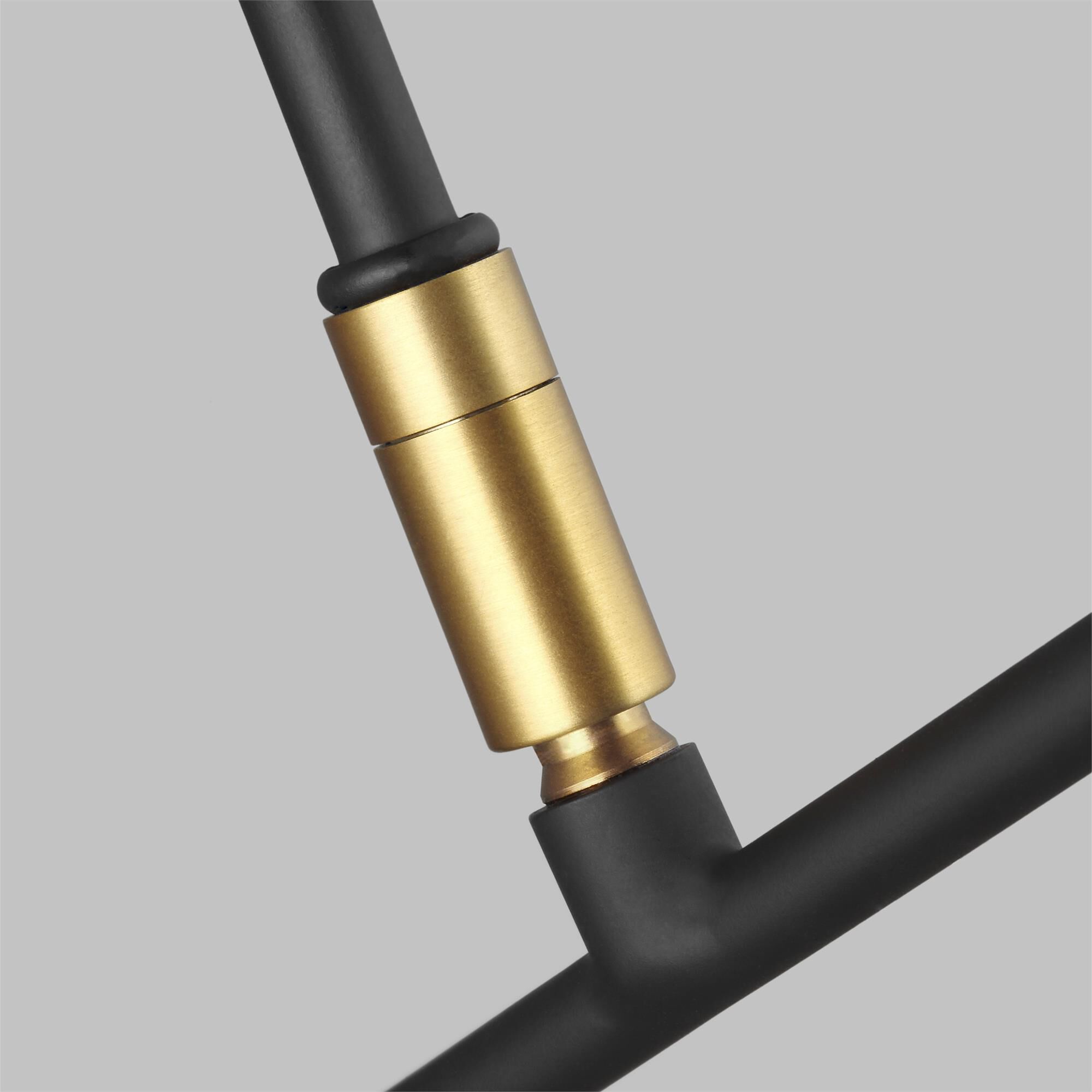 Shown in Midnight Black - Burnished Brass finish and Midnight Blacksteel shade