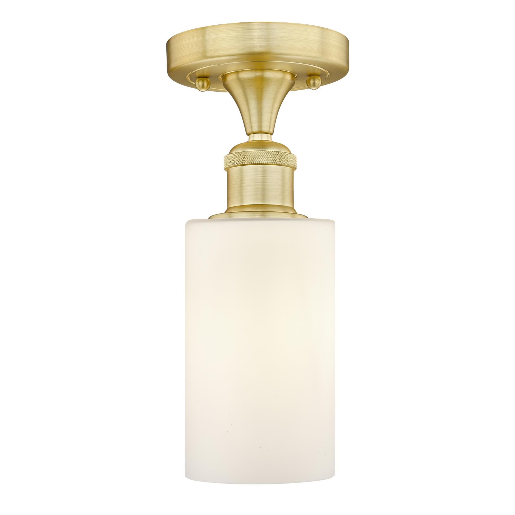 Shown in Satin Gold finish and Matte White glass