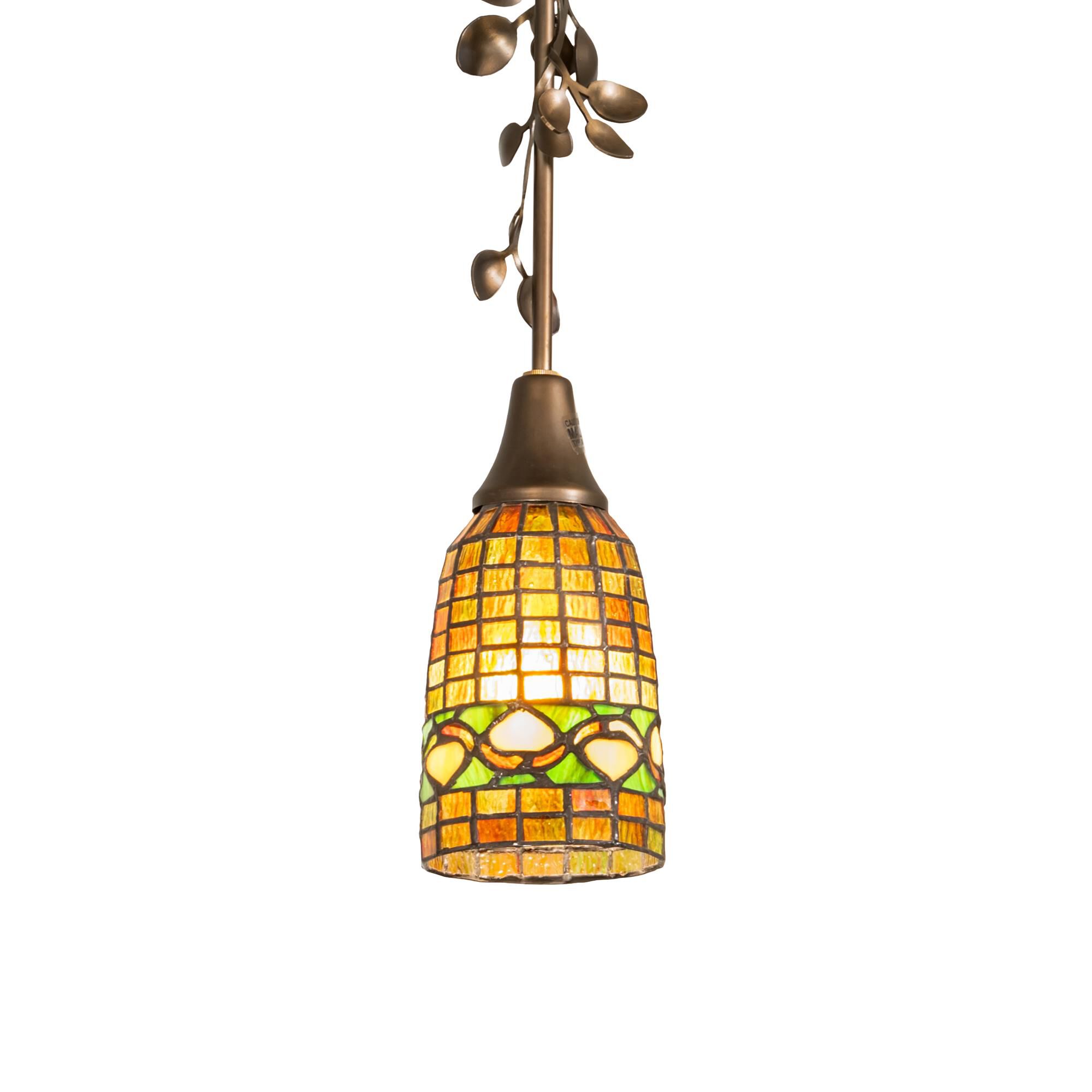 Shown in Antique Copper Finish finish and Amber /Acrylic;Green glass