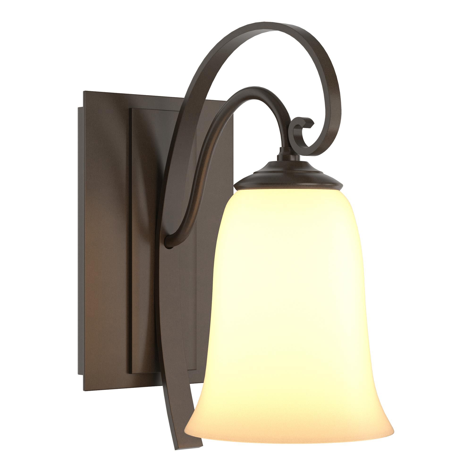 Shown in Bronze finish and Opal  glass