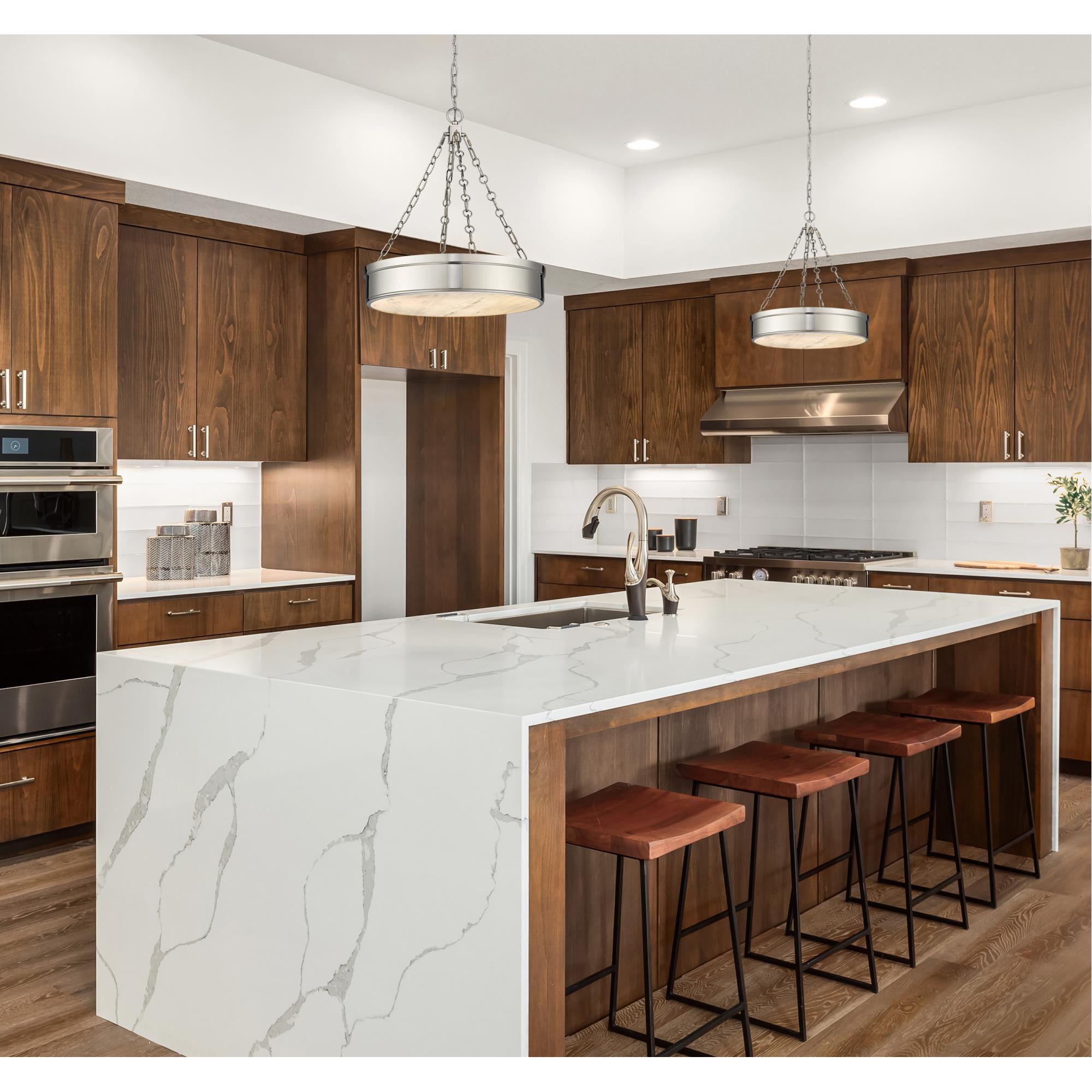 Shown in Polished Nickel finish and Marbling glass