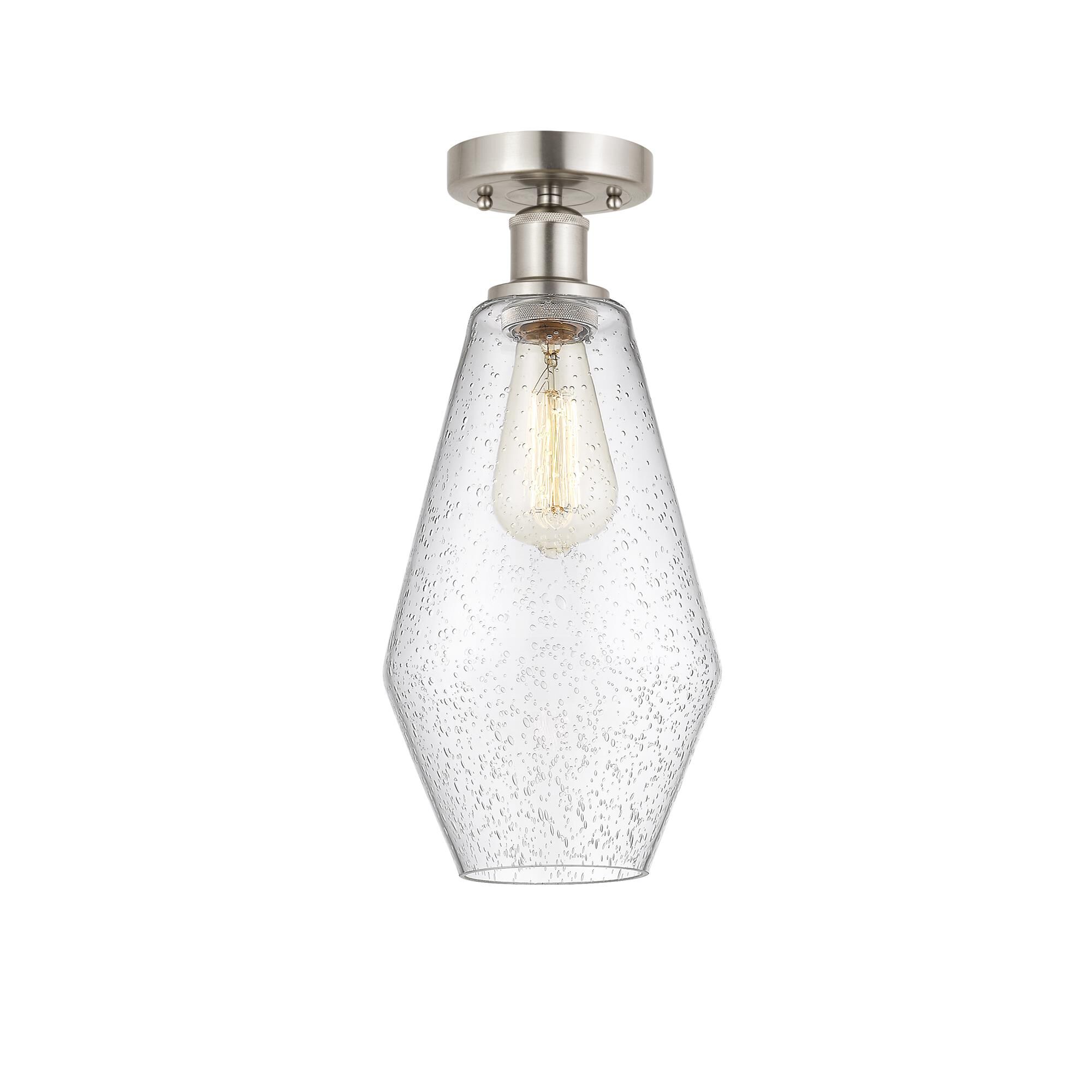 Shown in Brushed Satin Nickel, Seedy finish and Seedy glass and Seedy Glass shade