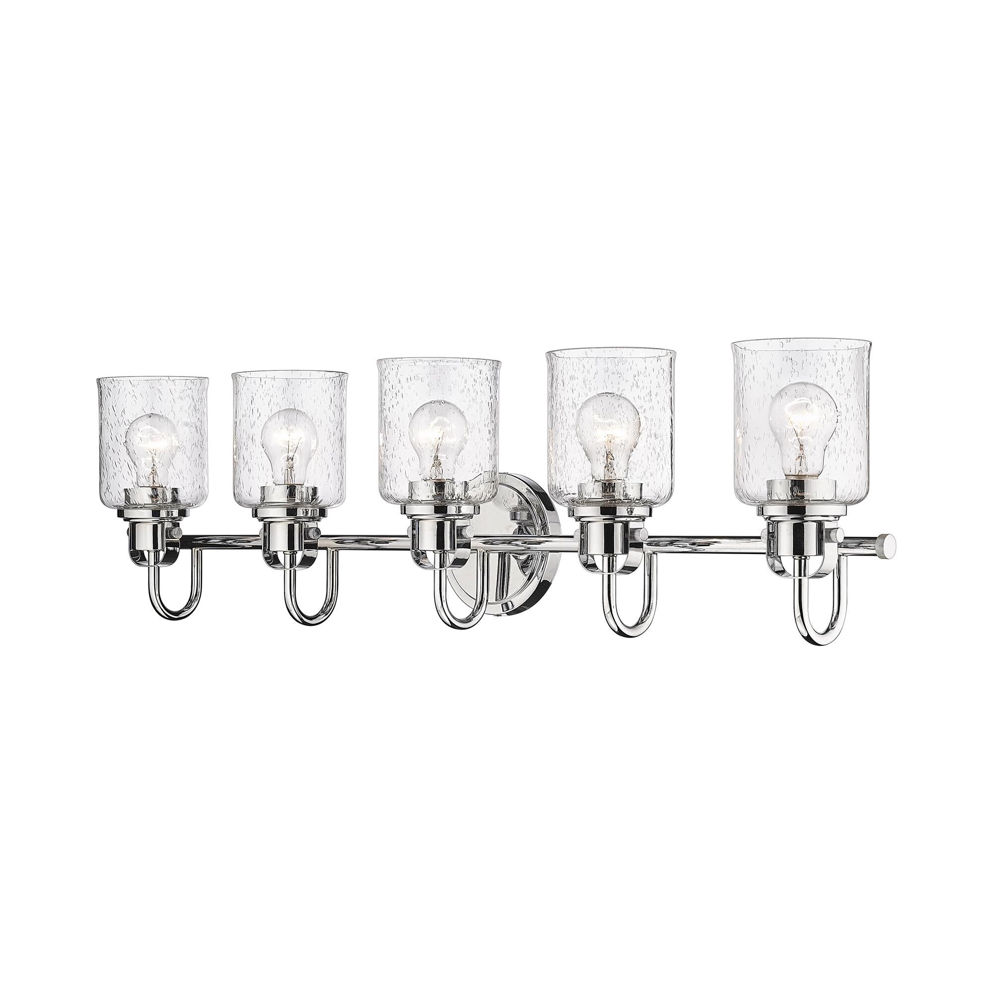 Shown in Chrome finish and Glass shade