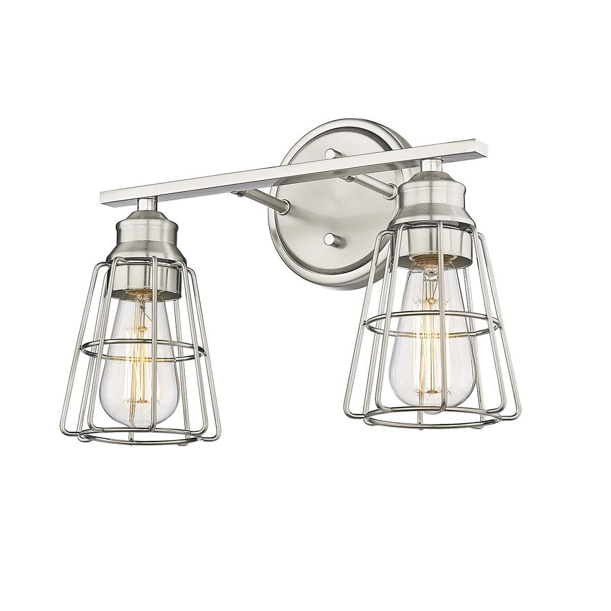 Shown in Brushed Nickel finish and Steel shade