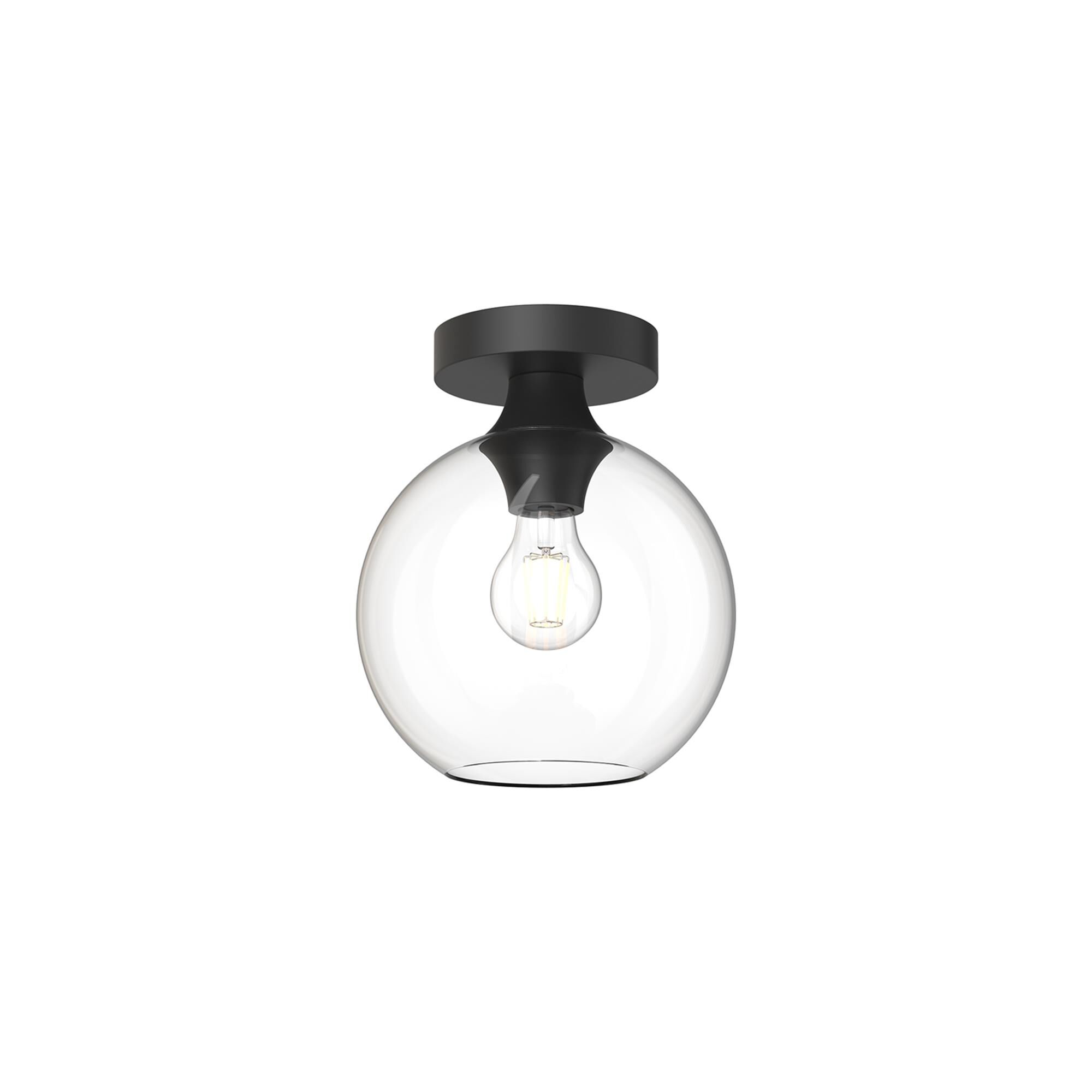 Shown in Matte Black finish and Clear glass