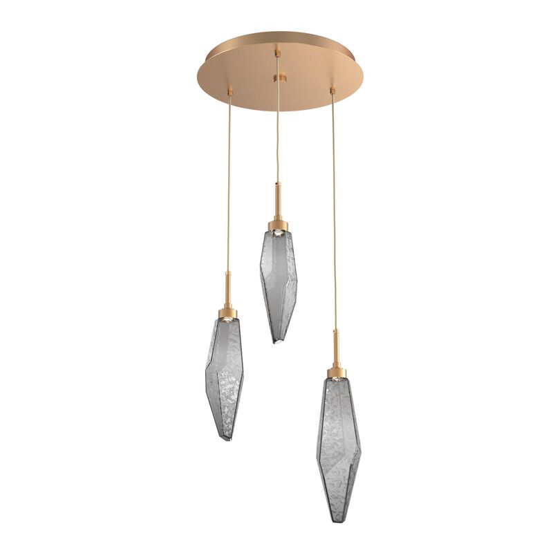 Rock Crystal 17 Inch 3 Light Multi Light Pendant by Hammerton Studio
