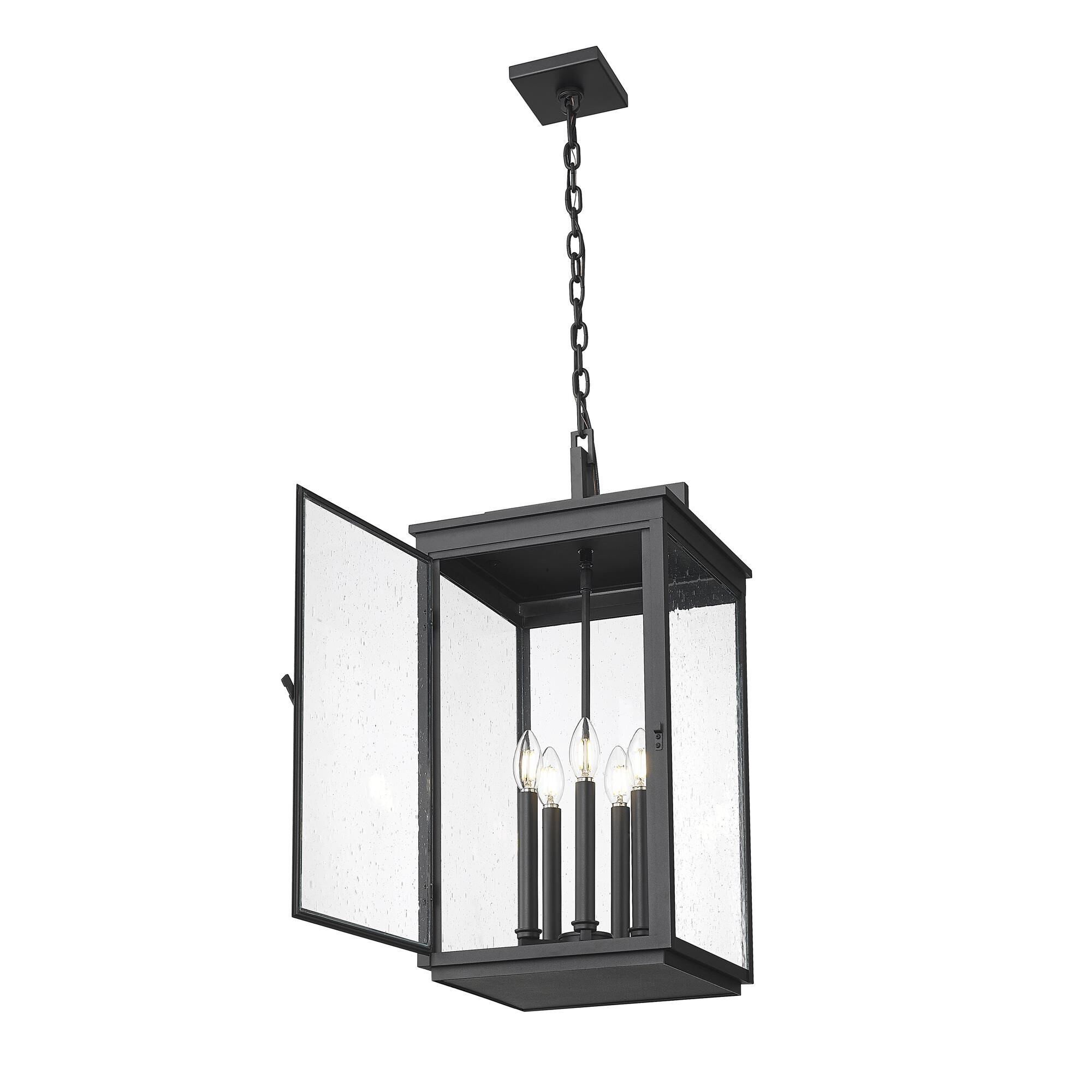 Shown in Sand Black finish and Clear Seedy glass and Clear Seedy shade