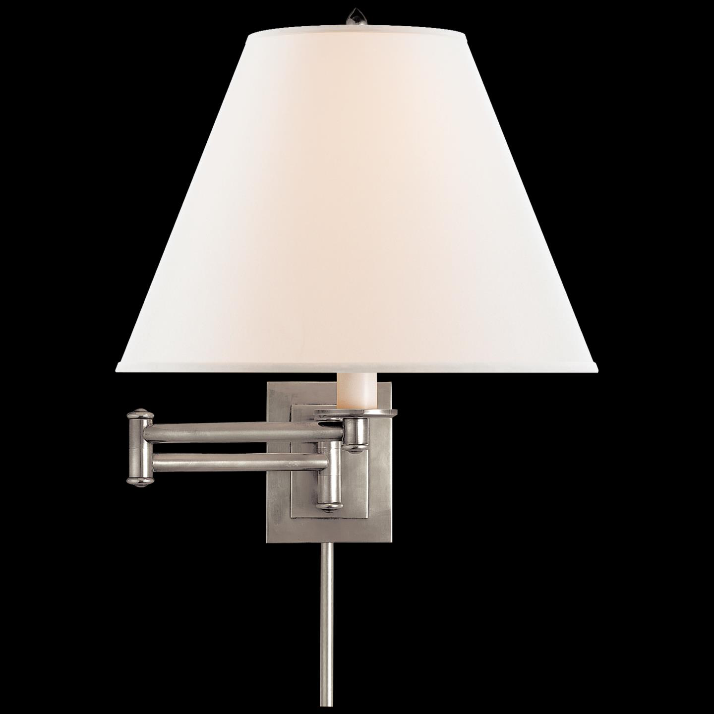 Shown in Antique Nickel finish and Linen shade