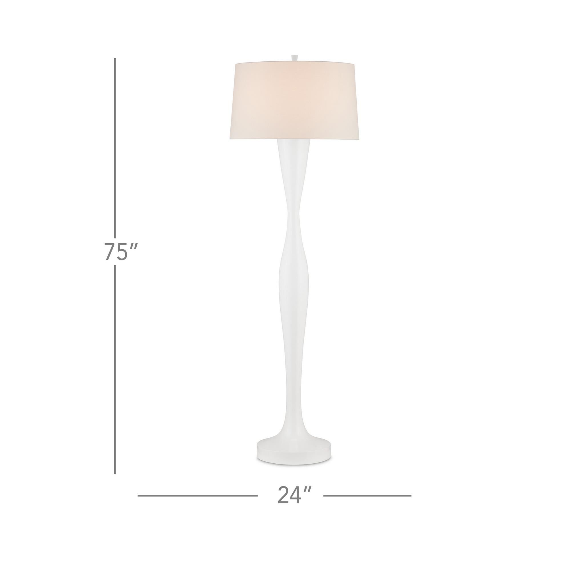 Shown in White finish and White Linen shade