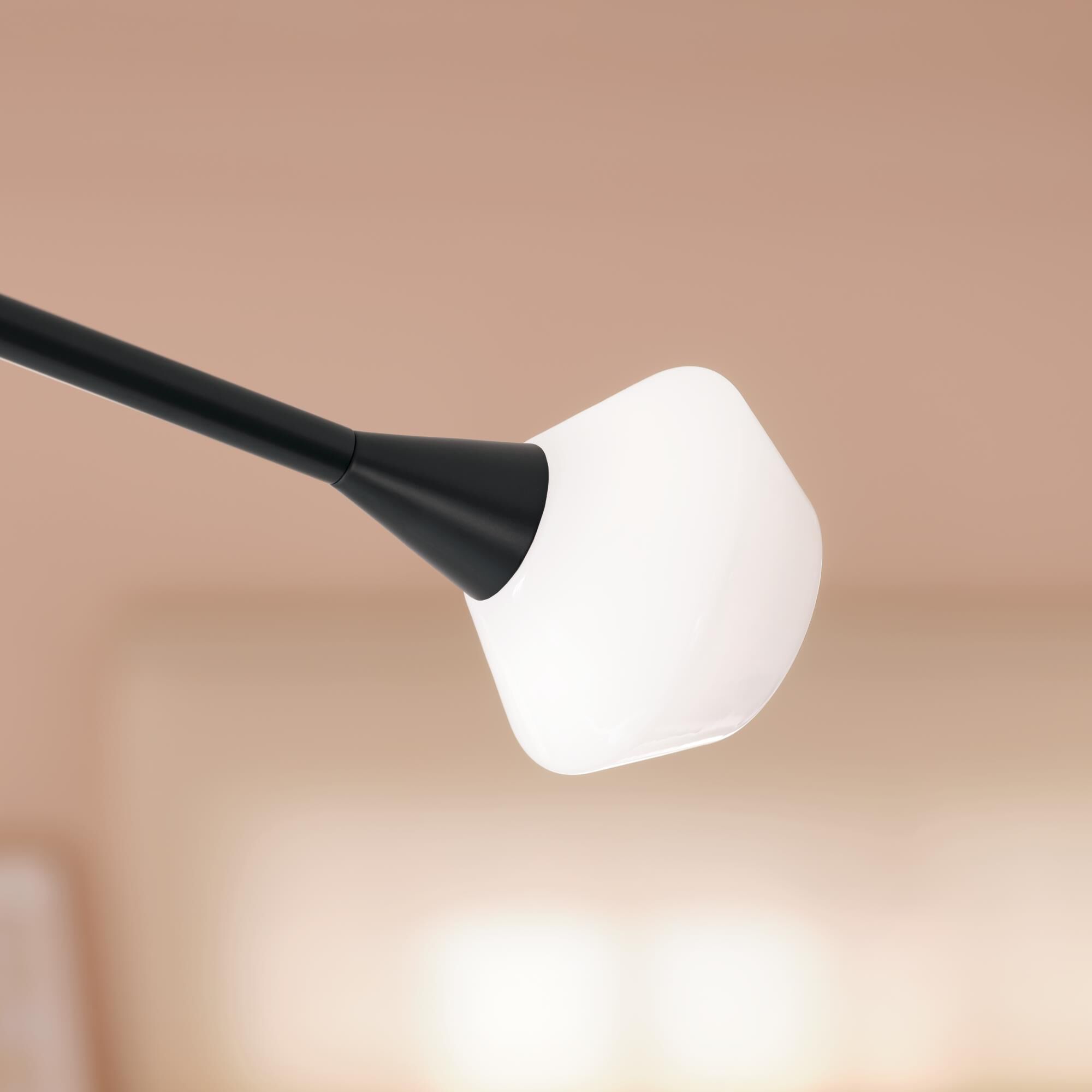 Shown in Black finish and Opal glass