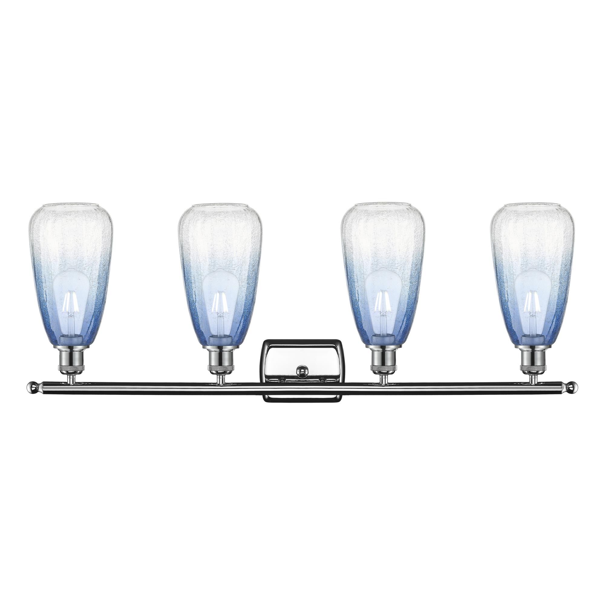 Shown in Polished Chrome finish and Sapphire Blue glass