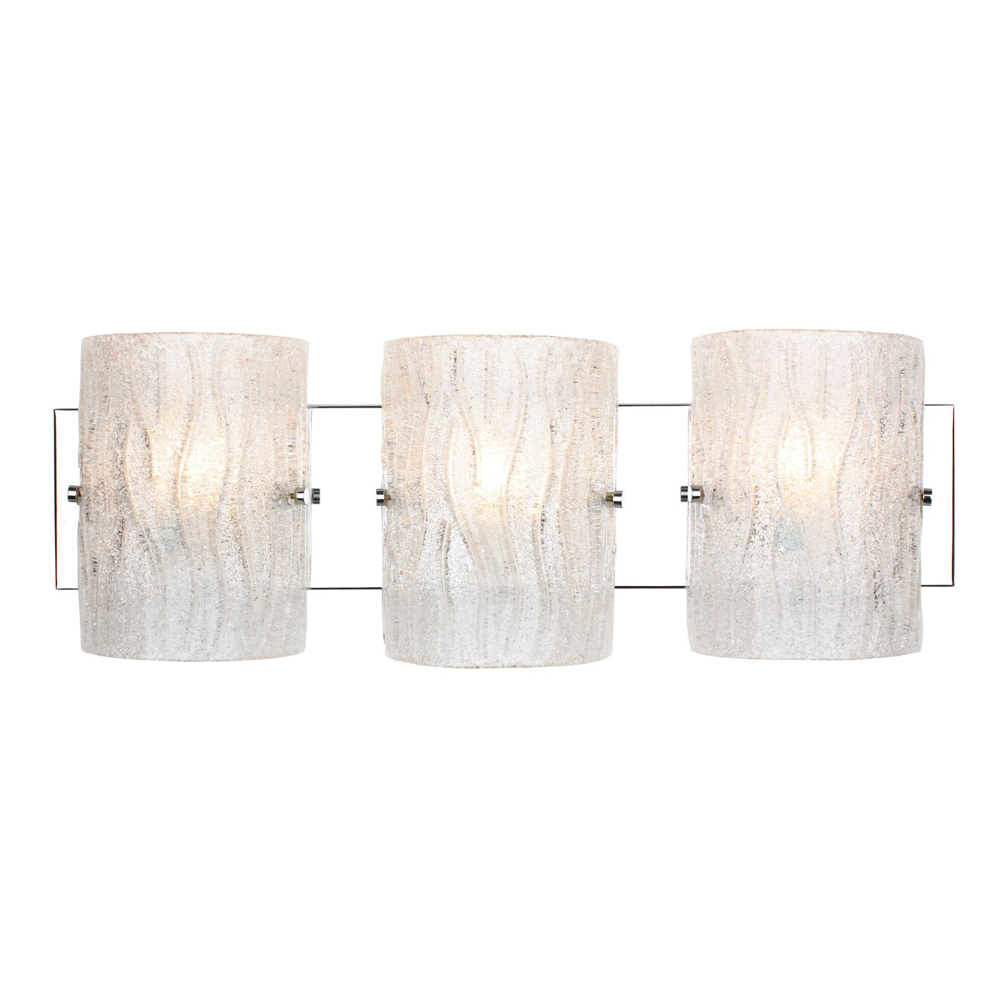 Shown in Chrome finish and Bright Ice glass