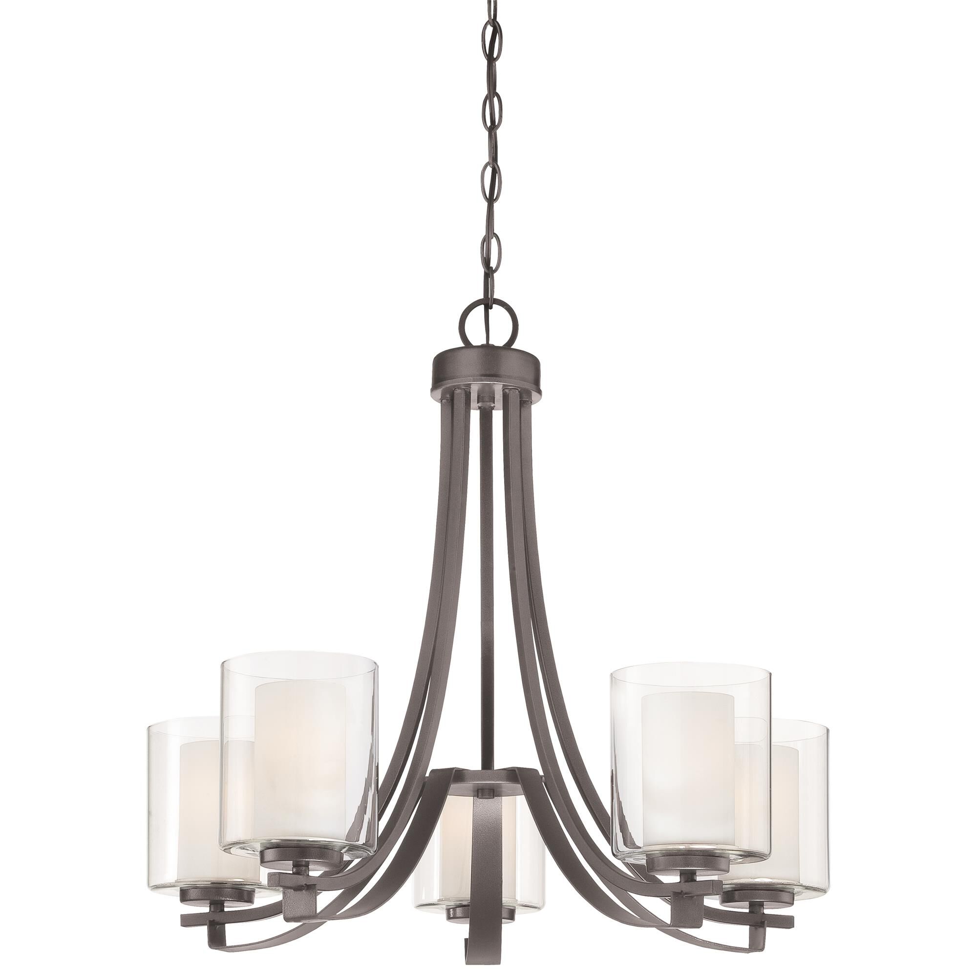 Shown in Smoked Iron finish and Etched White glass