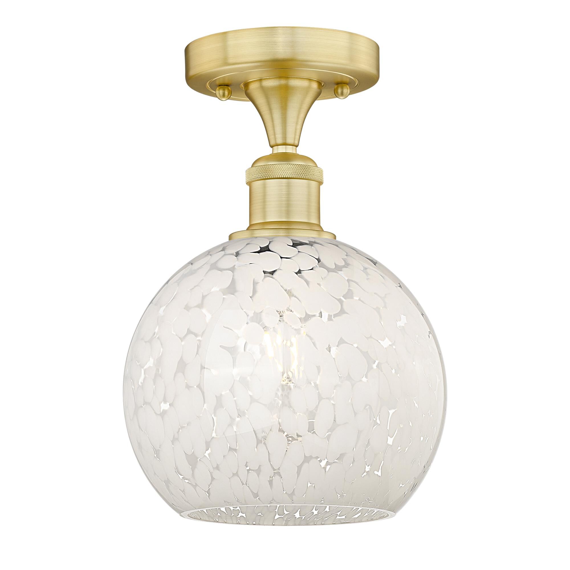 Bruno Marashlian White Mouchette 8 Inch Semi Flush Mount by Innovations Lighting