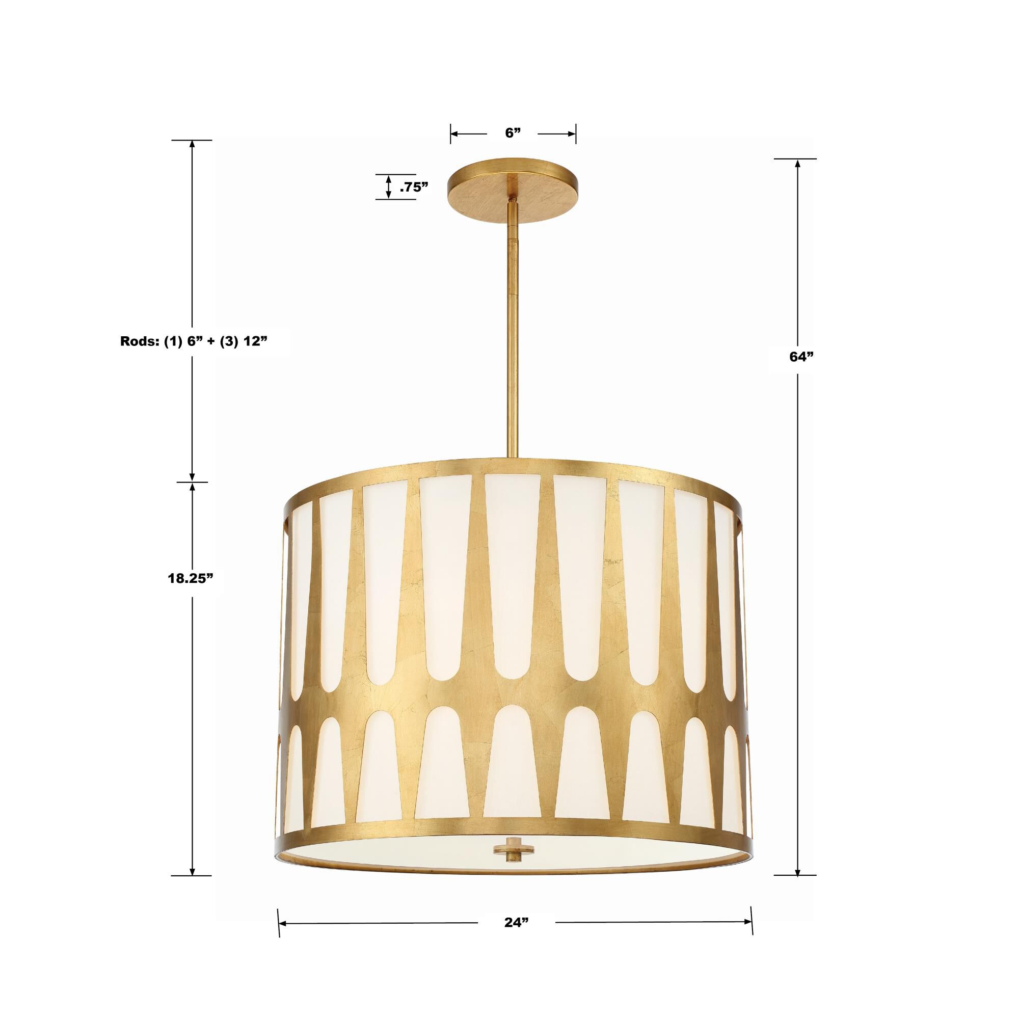 Royston 24 Inch 5 Light Chandelier by Crystorama