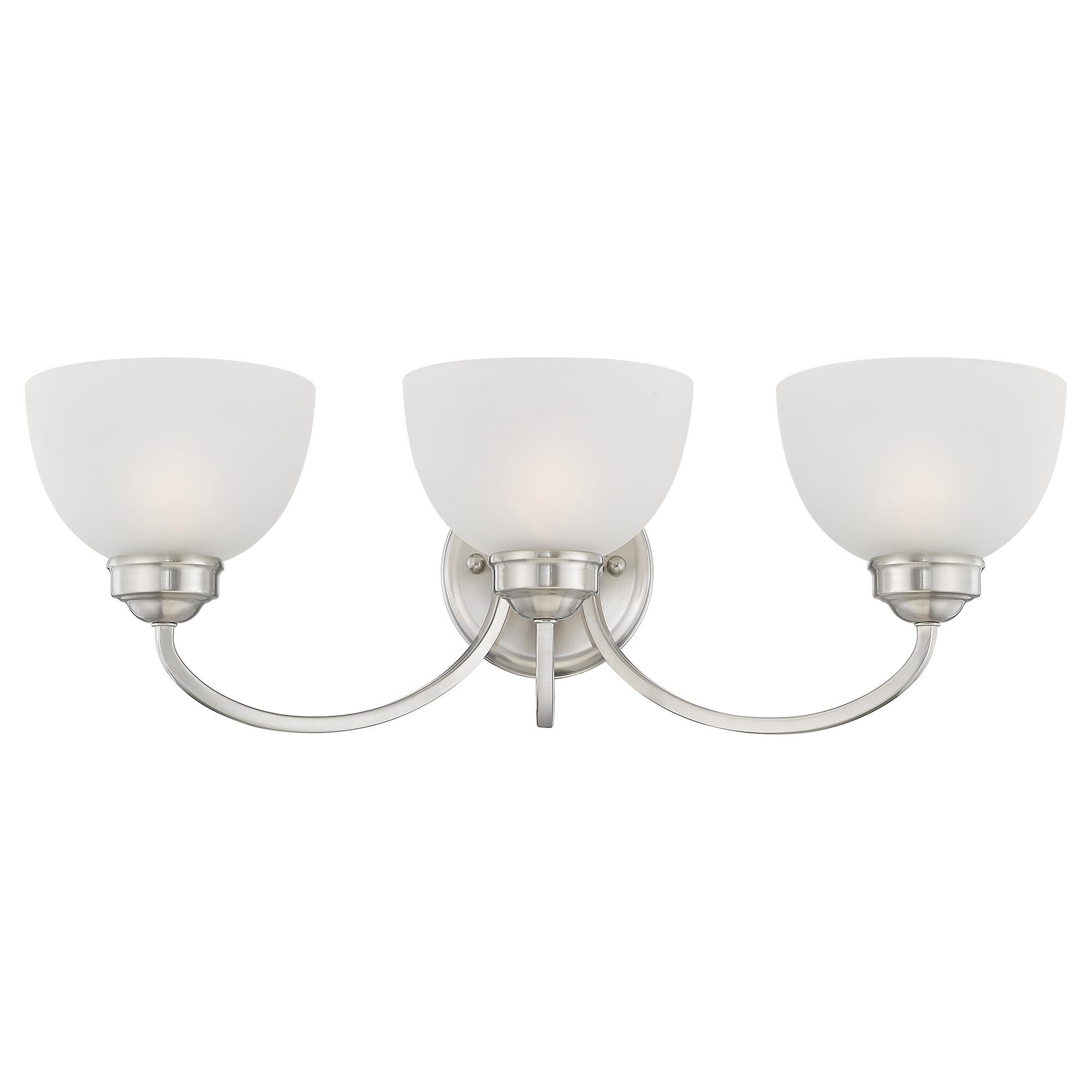 Shown in Brushed Nickel finish and Satin glass