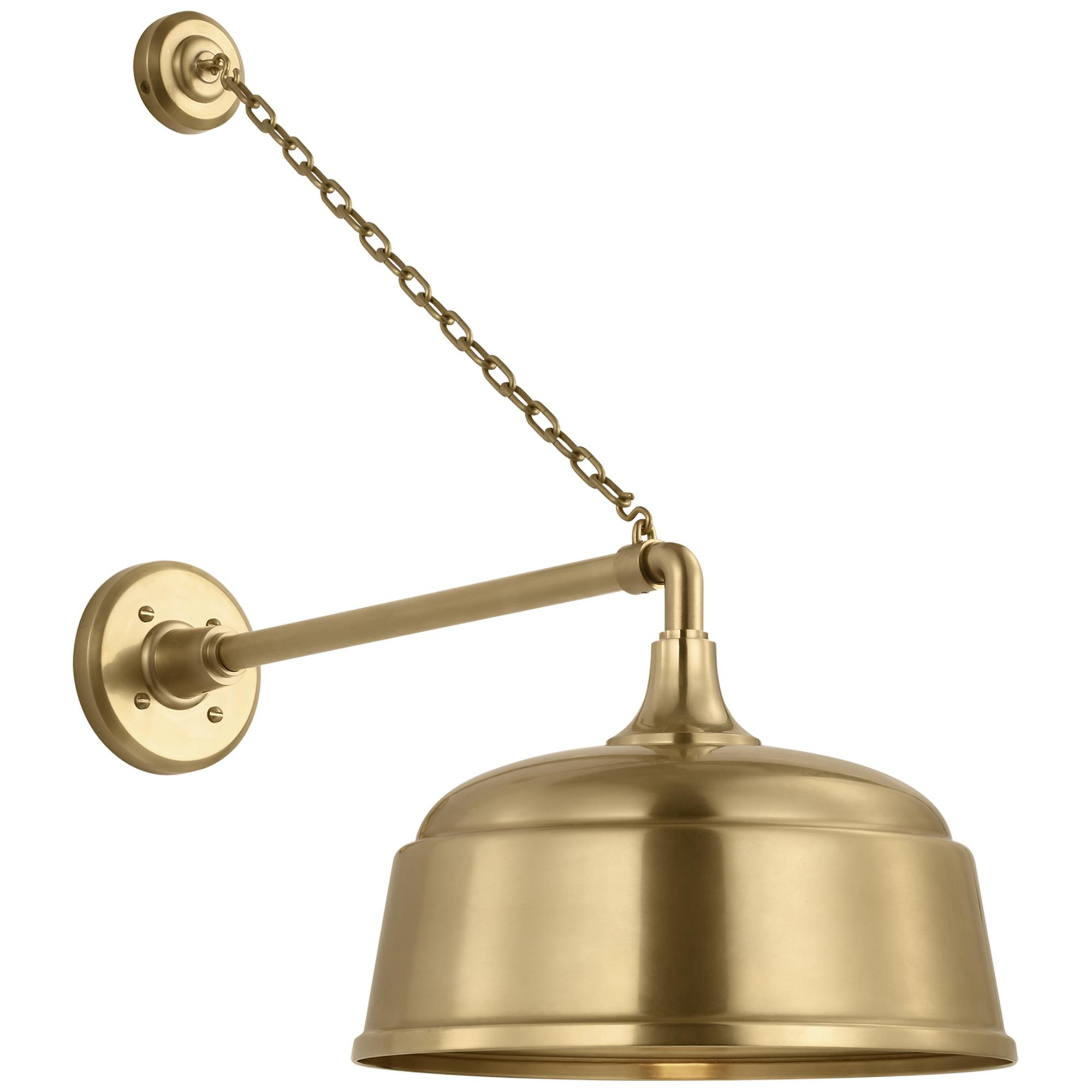 Shown in Hand-Rubbed Antique Brass finish and Gold shade