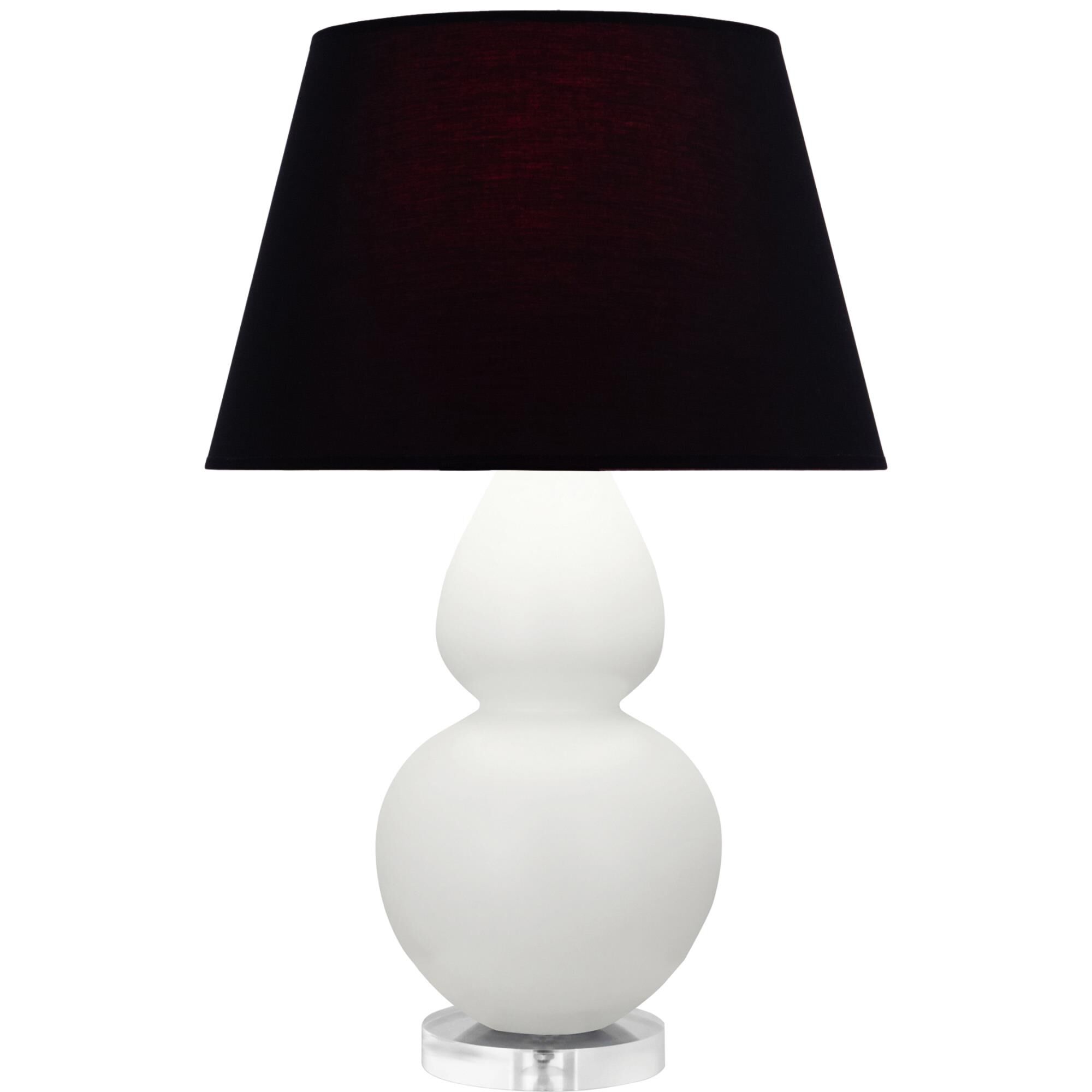 Shown in Matte Lily finish and Ink Black with Rose Red Lining shade and Lucite accent