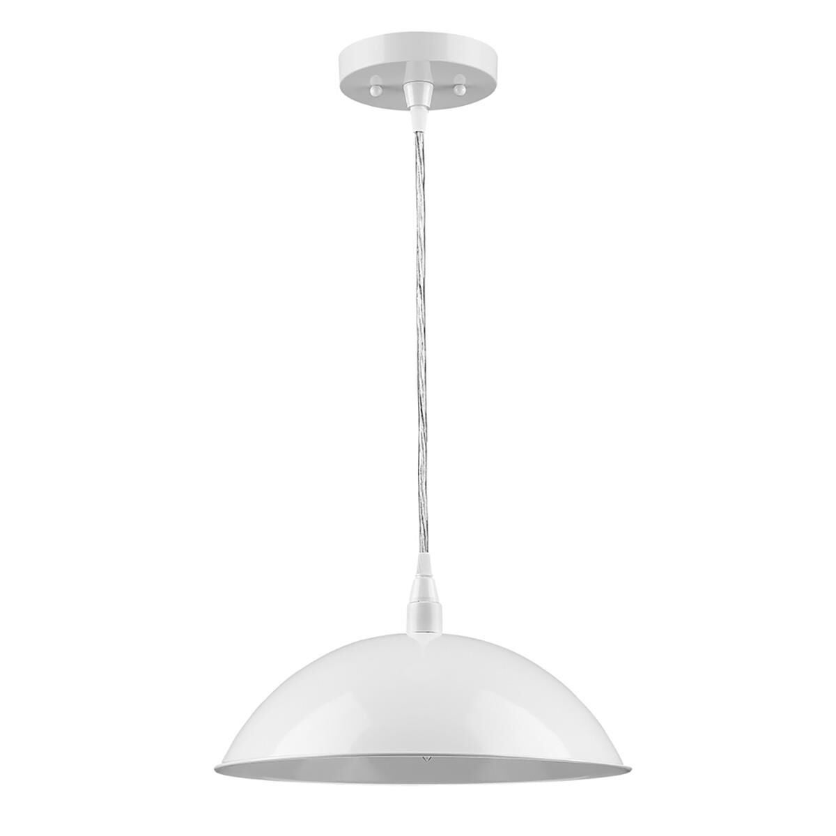 Shown in White finish and White glass and Steel Bowl Shaped shade