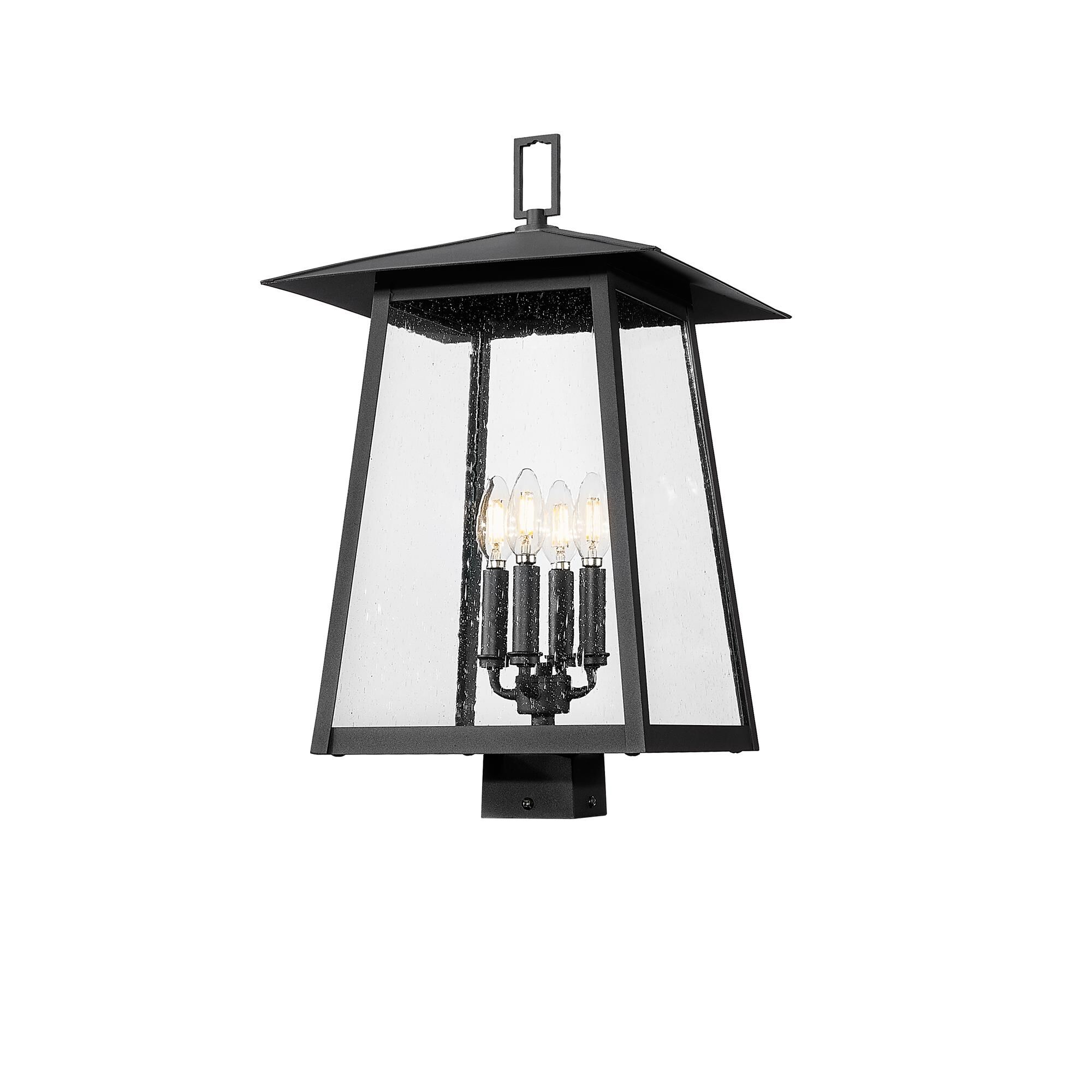 Shown in Black finish and Clear Seedy glass and Clear Seedy shade