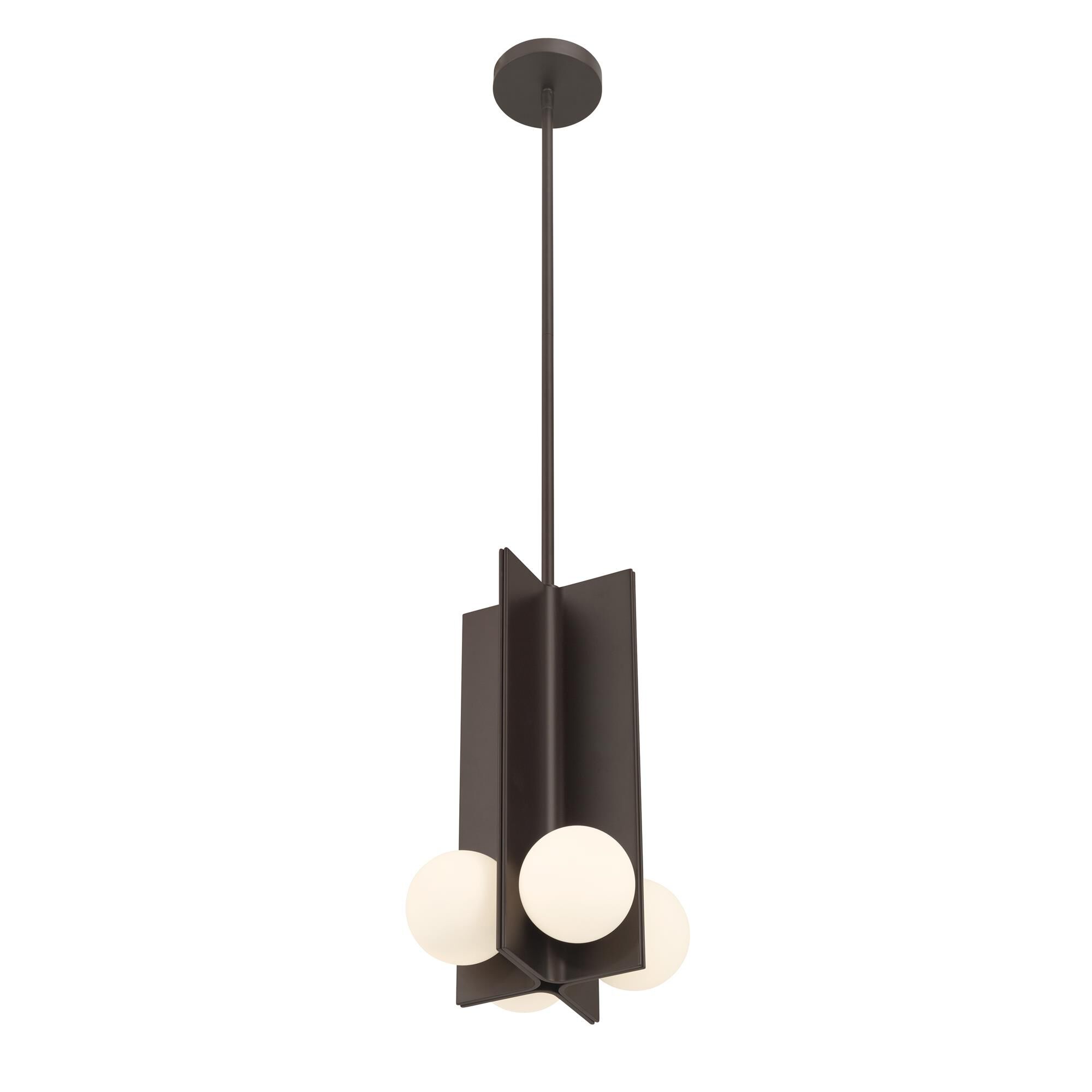 Shown in Dark Bronze finish and Etched Opal glass