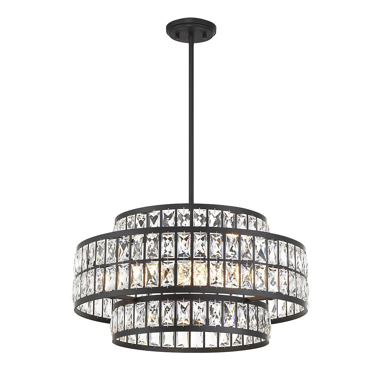 Shown in Matte Black finish and Clear crystal