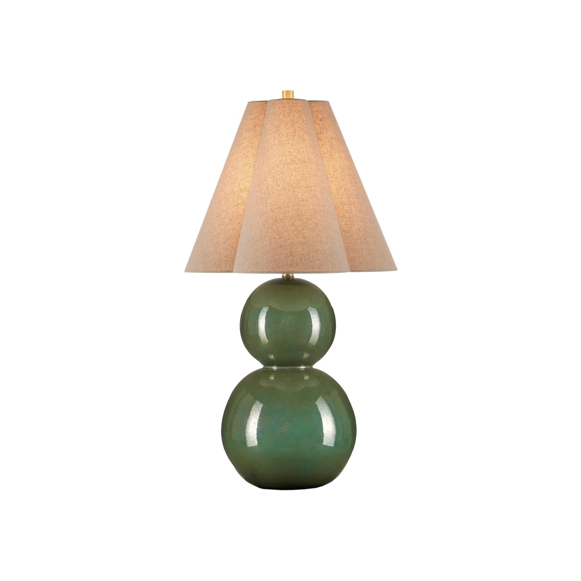 Shown in Green finish and Natural Linen shade