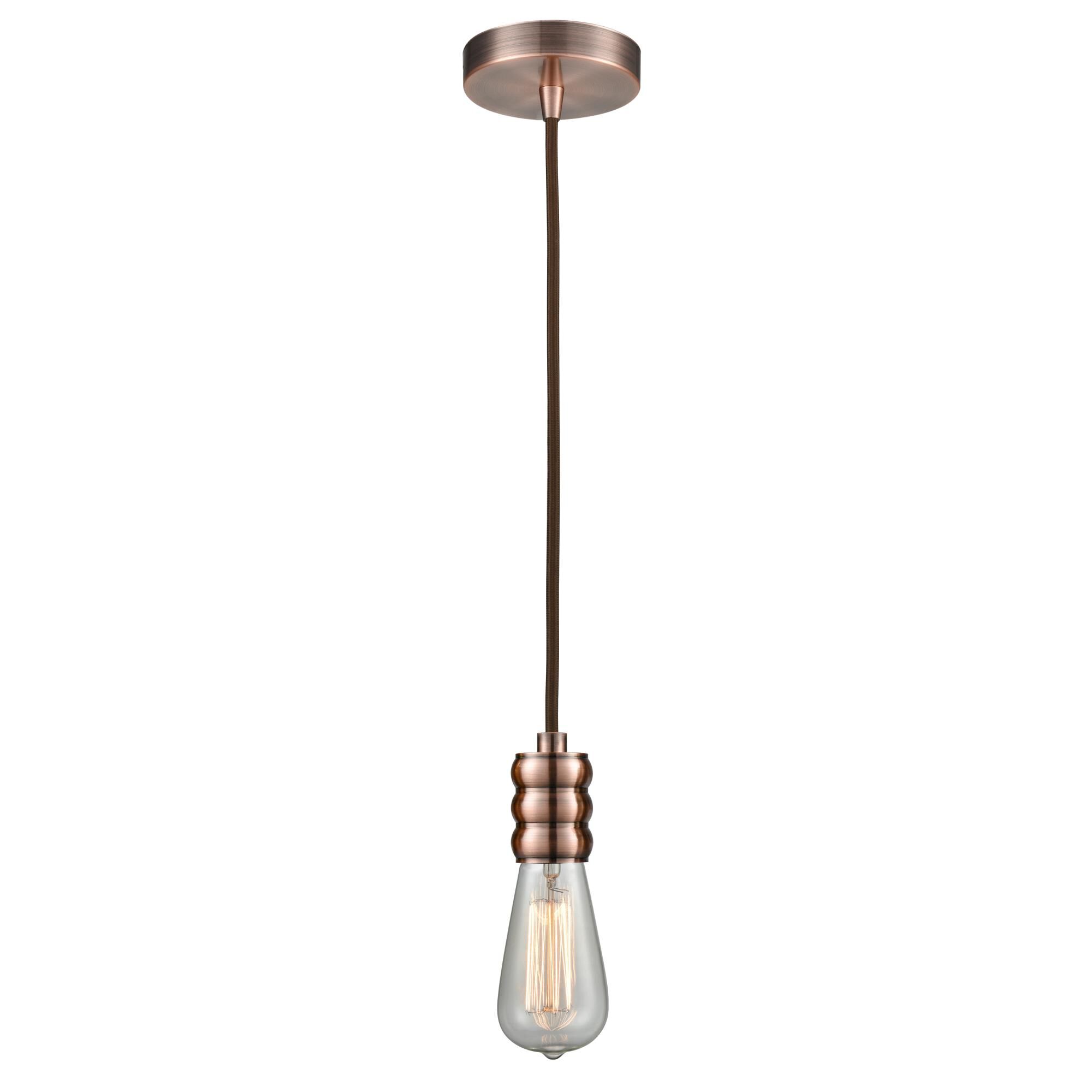 Shown in Antique Copper finish and Antique Copper Gatsby Socket Cover accent