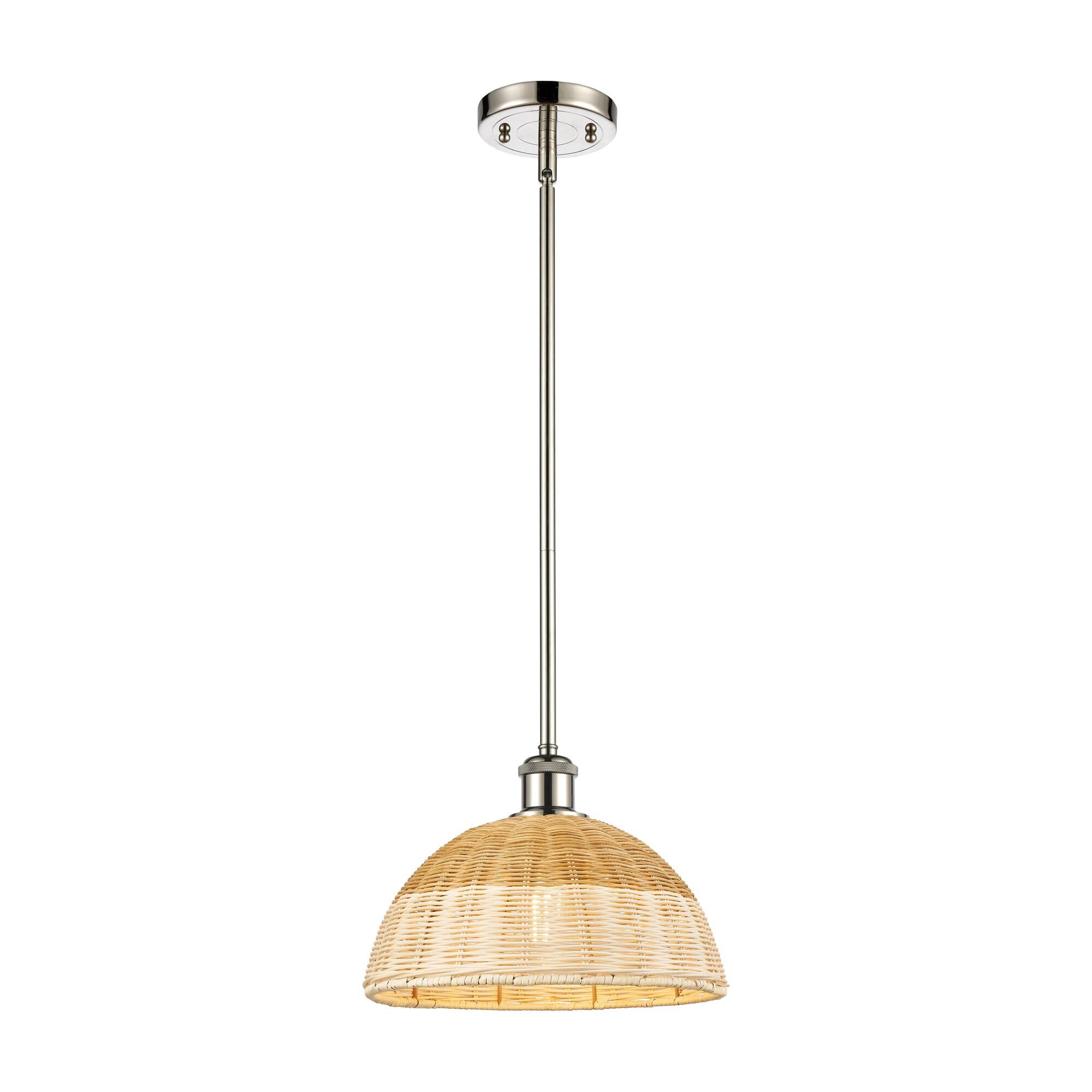 Shown in Polished Nickel finish and Natural shade