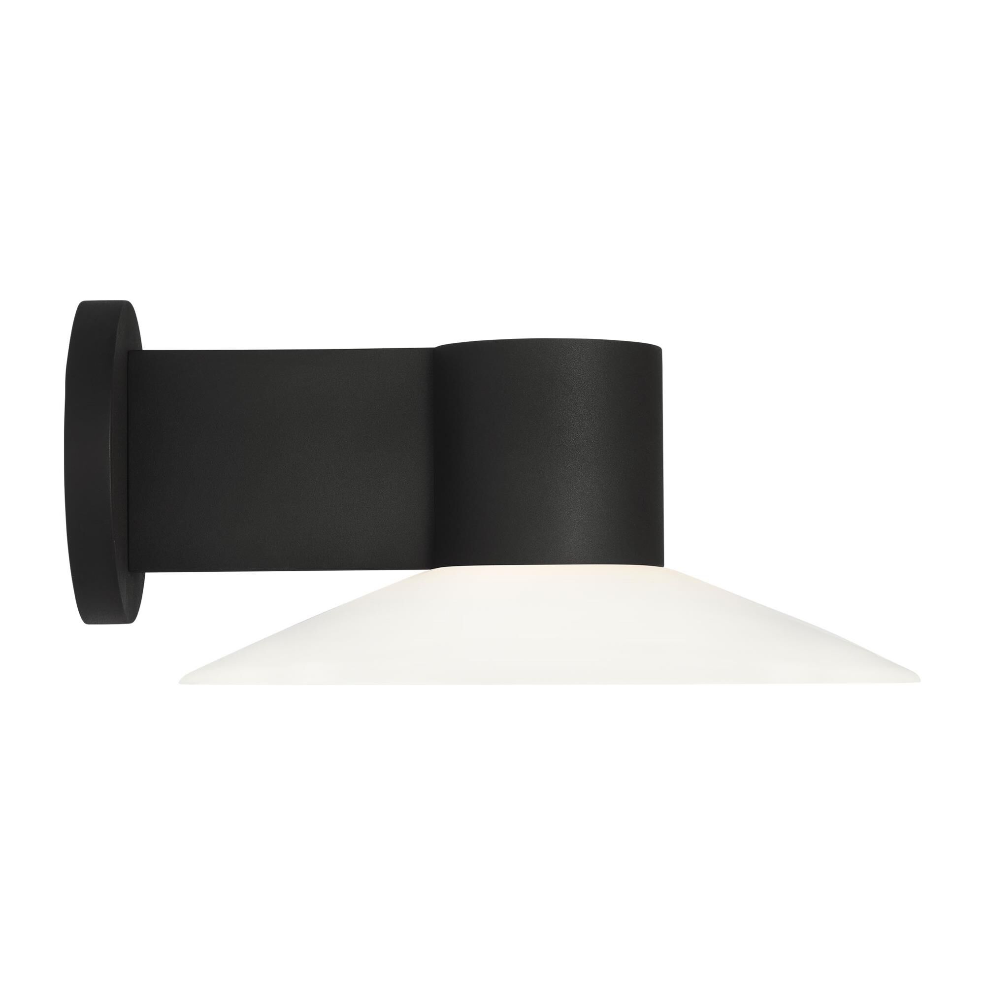 Shown in Textured Black finish and White Opal Etched glass
