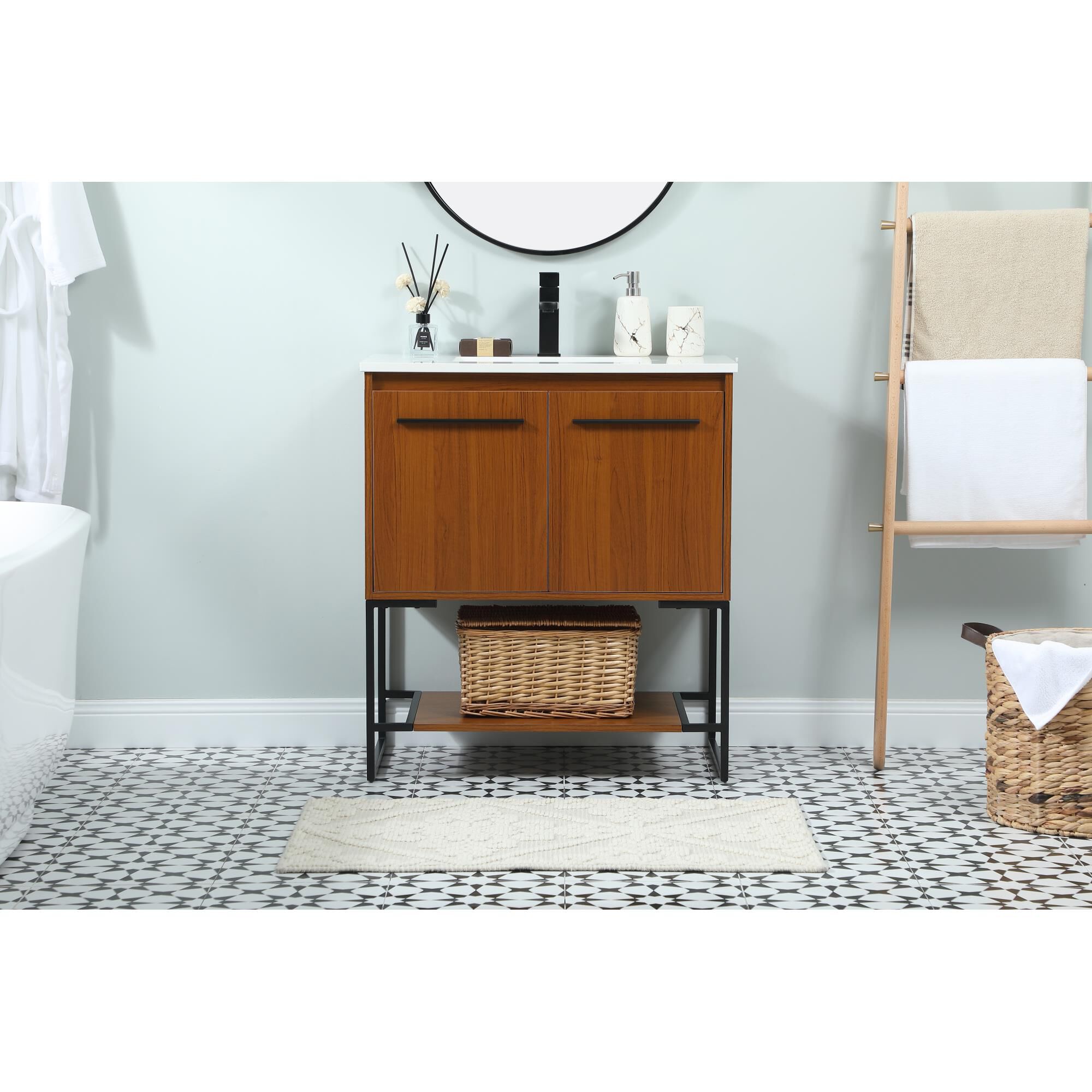 Shown in Teak finish