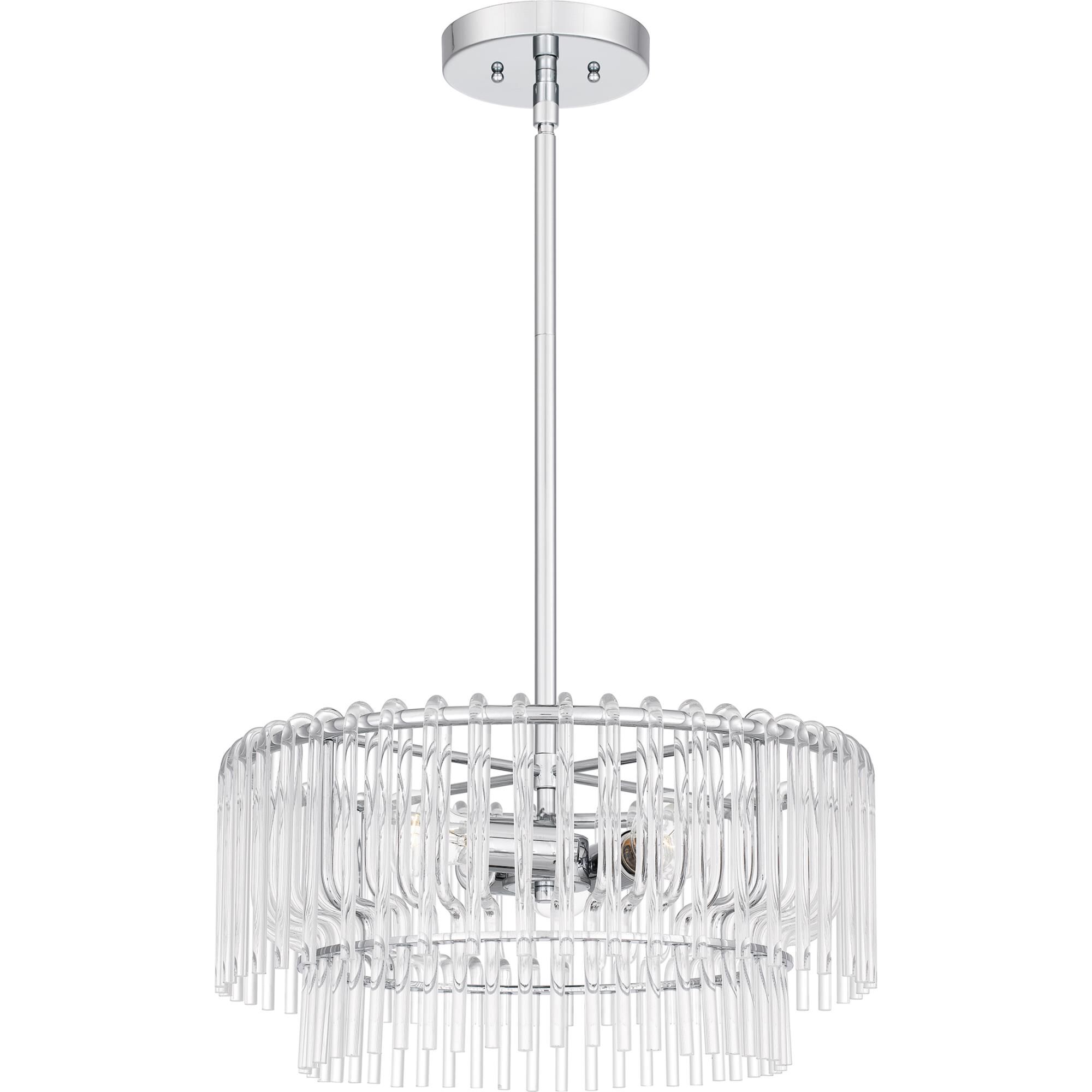 Shown in Polished Chrome finish and Clear Glass shade