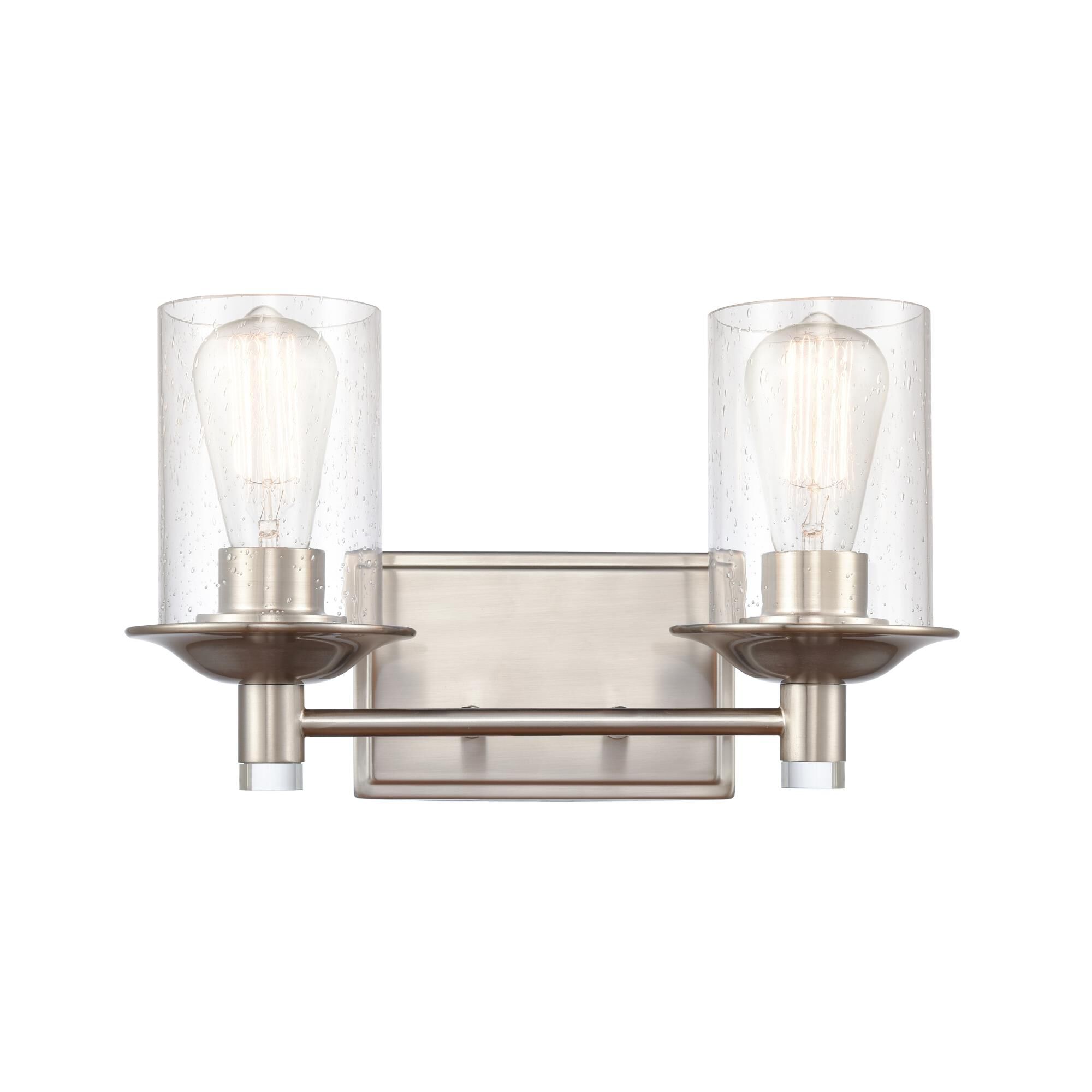 Shown in Satin Nickel finish and Seedy Manhattan glass