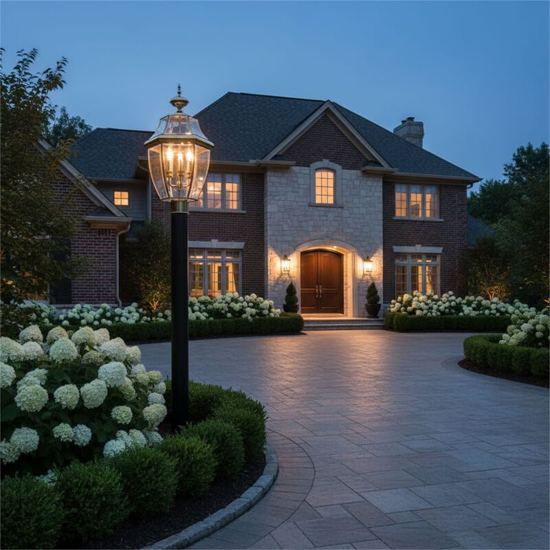 Lancaster 24 Inch Tall 3 Light Outdoor Post Lamp by Generation Lighting