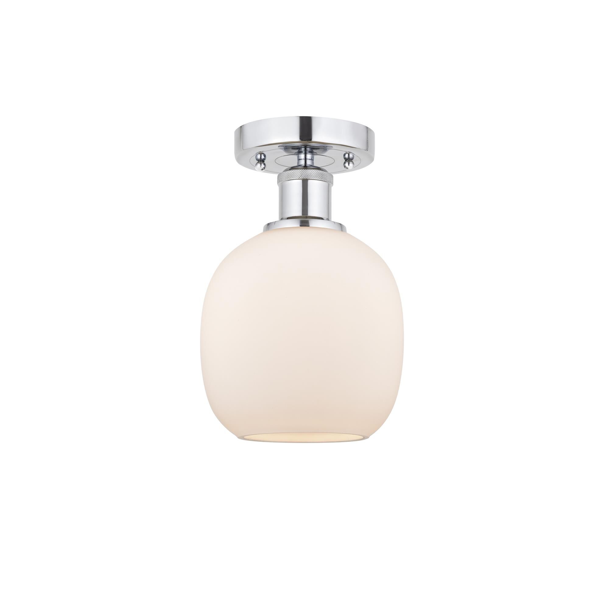Shown in Polished Chrome finish and Matte White glass