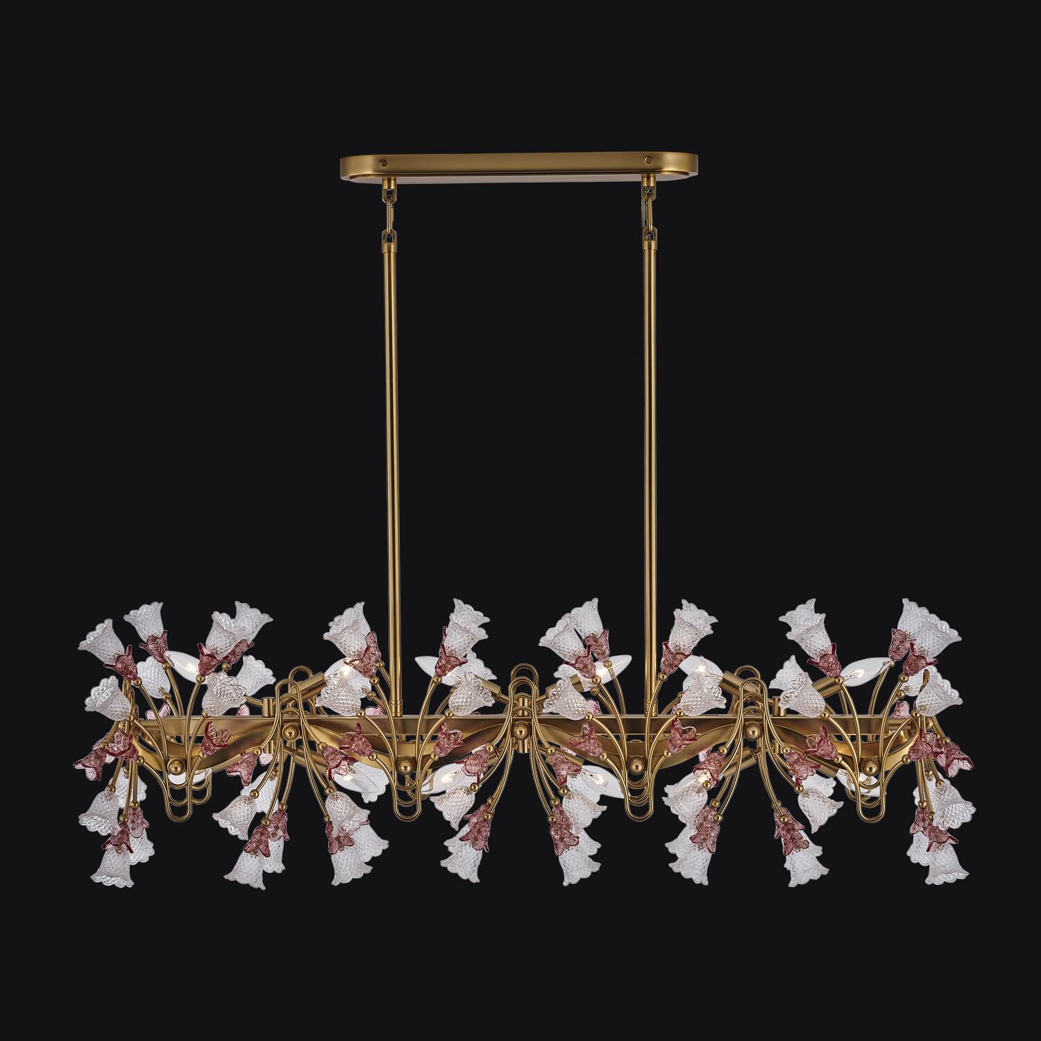 Shown in Antique Brass finish and Vintage Rose crystal