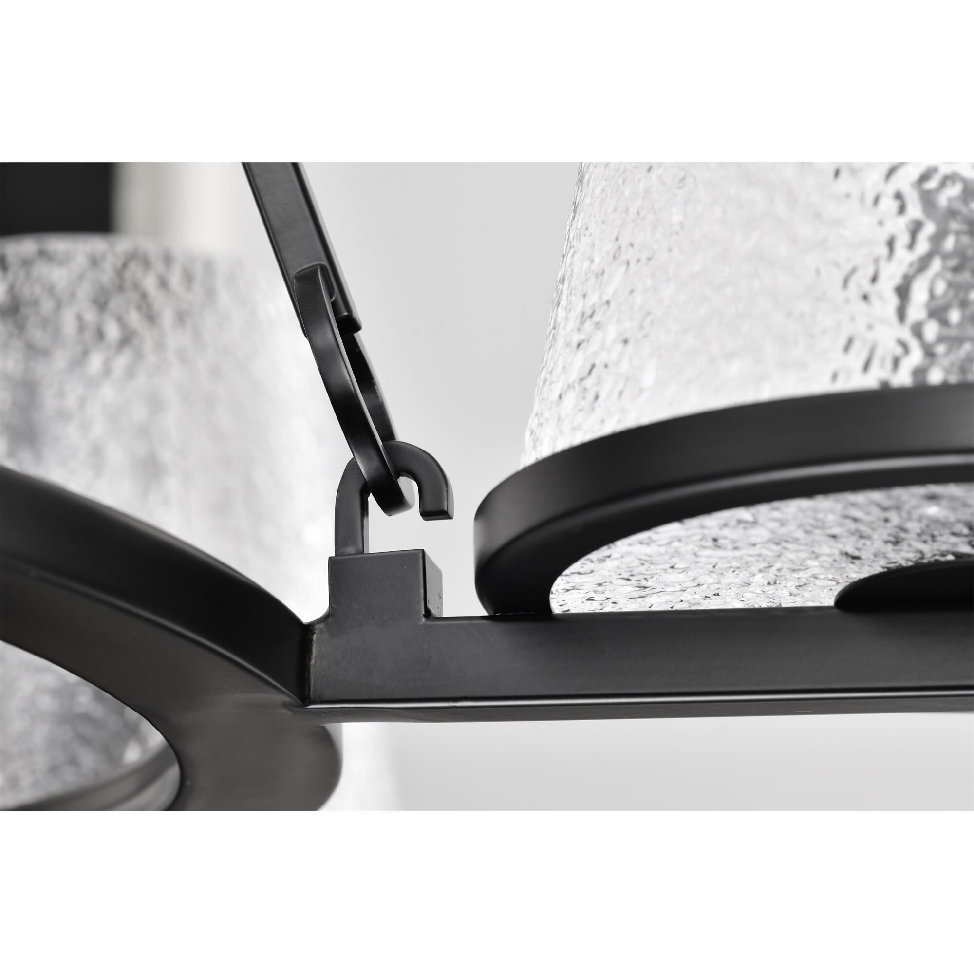 Shown in Black finish and Hammered glass