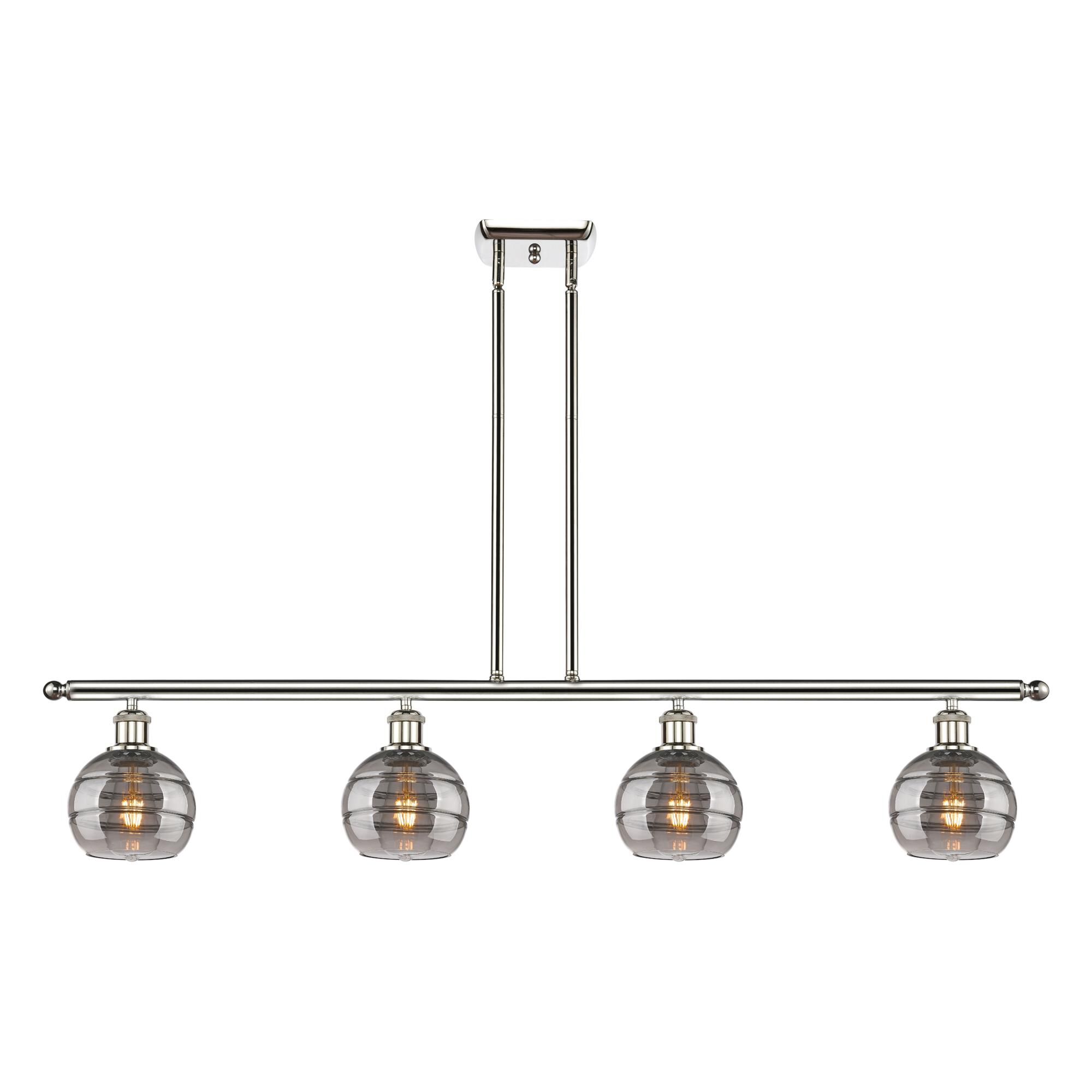 Shown in Polished Nickel finish and Light Smoke glass