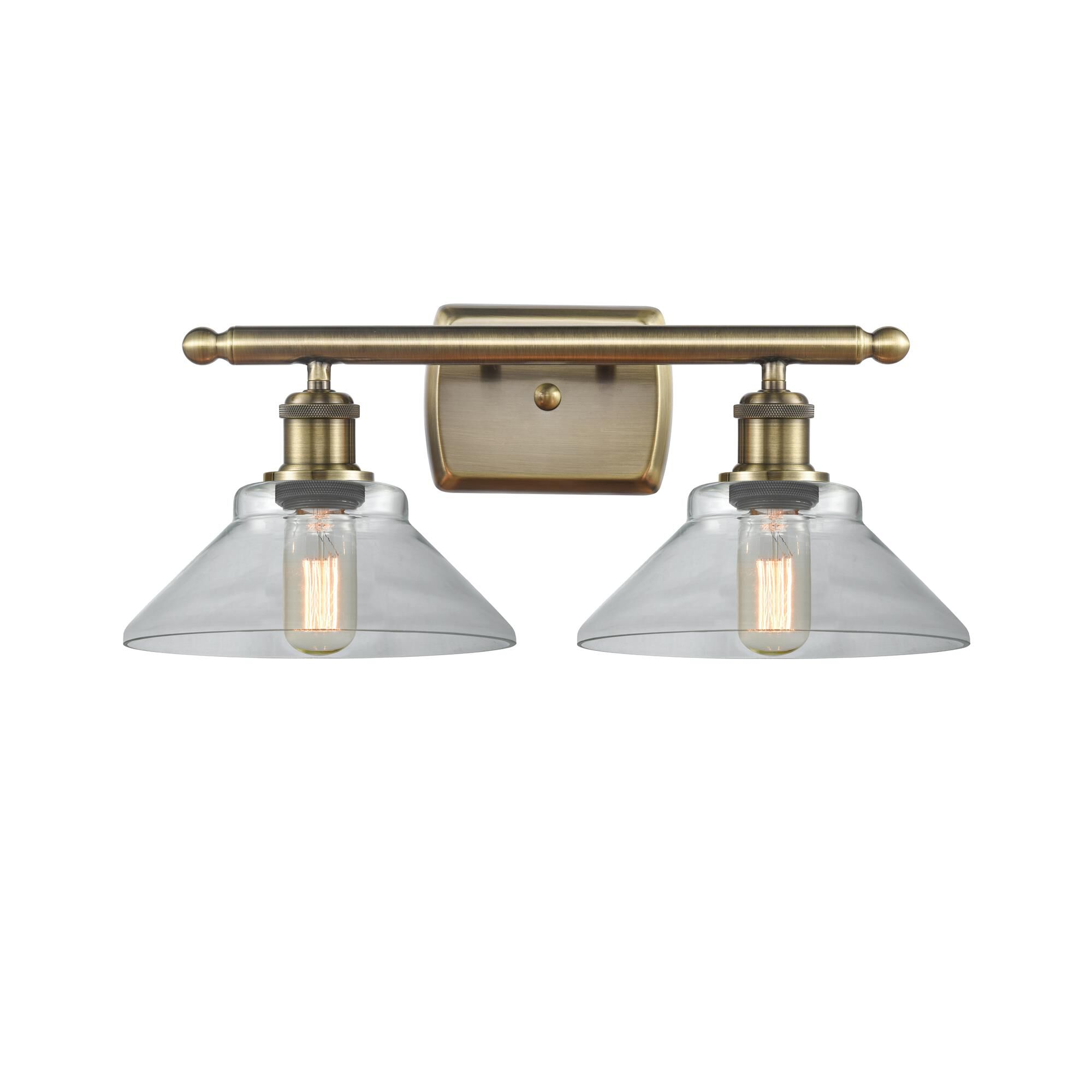 Shown in Antique Brass finish and Disc glass and Glass shade
