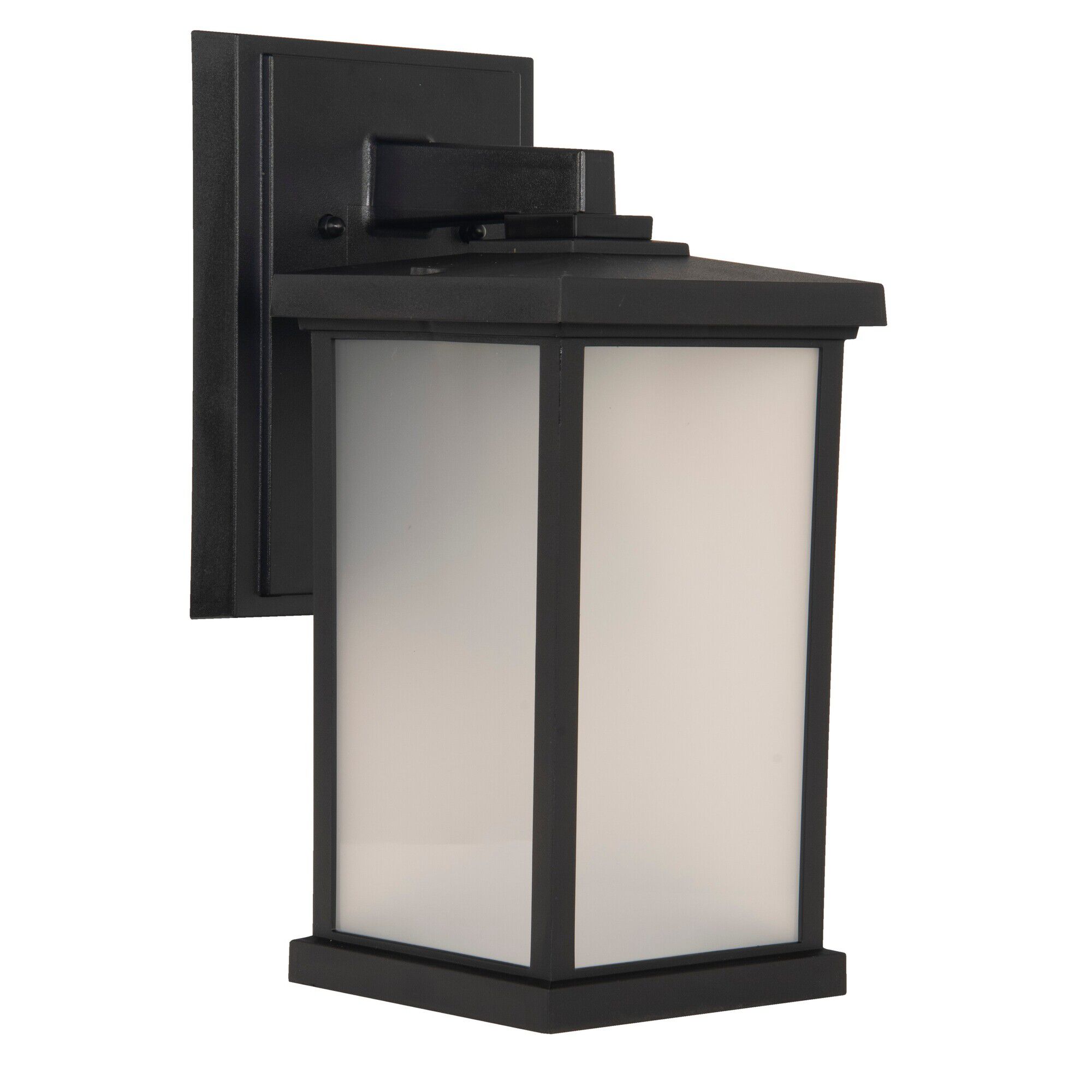 Shown in Textured Matte Black finish and Frosted glass and Polycarbonate shade