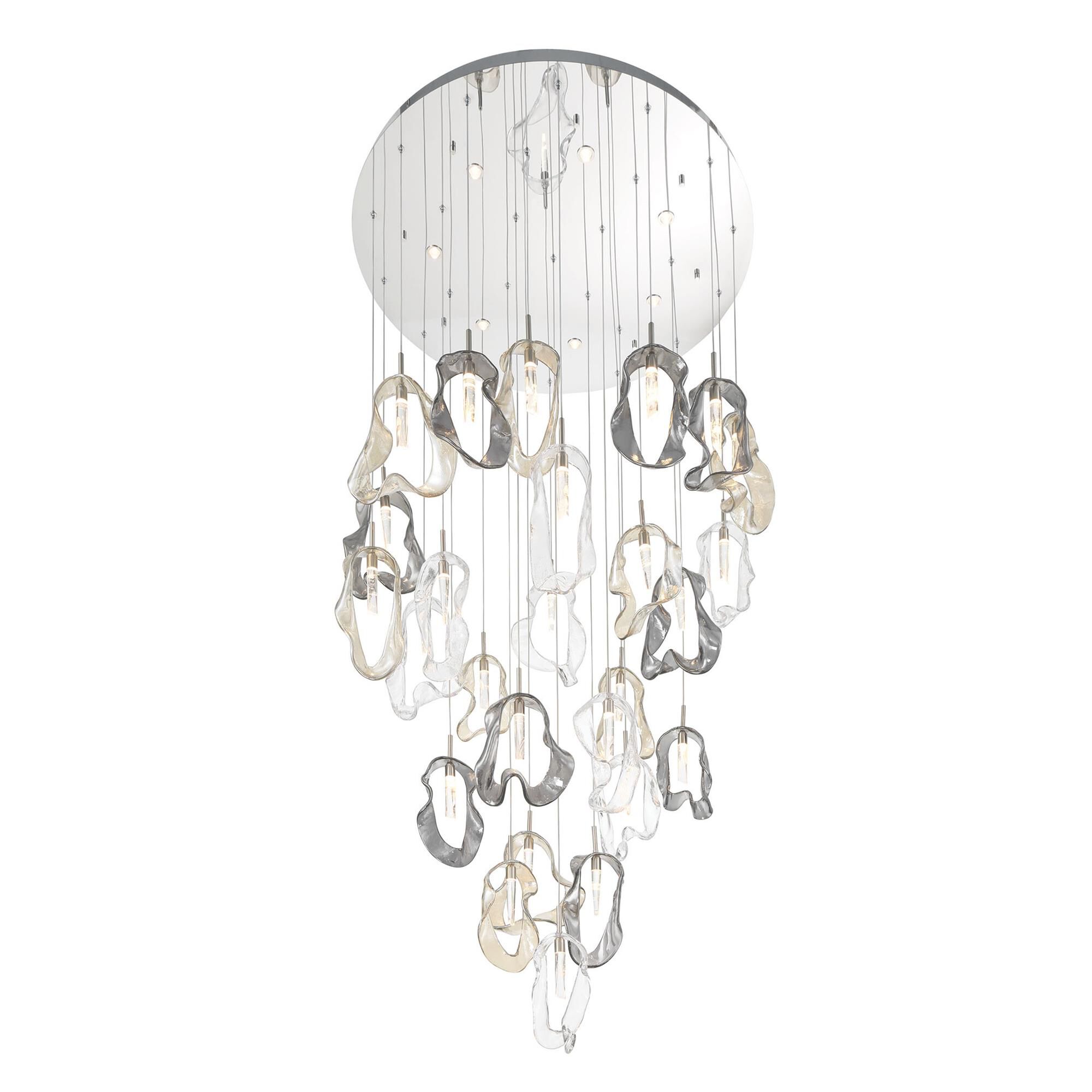 Shown in Nickel finish and Mixed glass