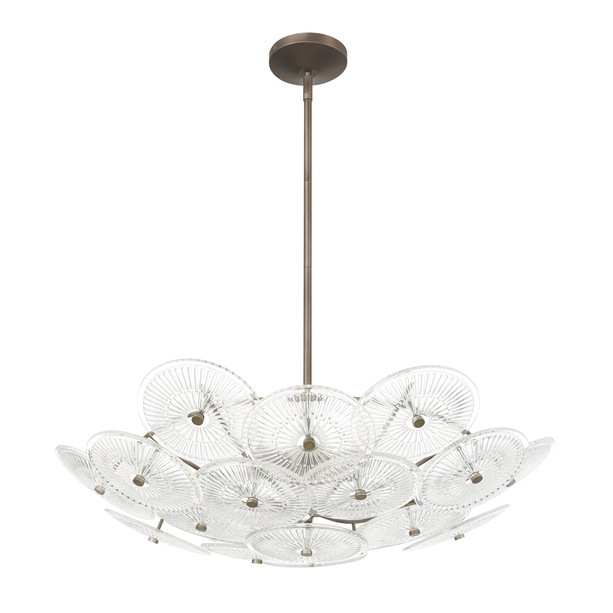 Shown in Forged Bronze finish and Clear Starburst glass